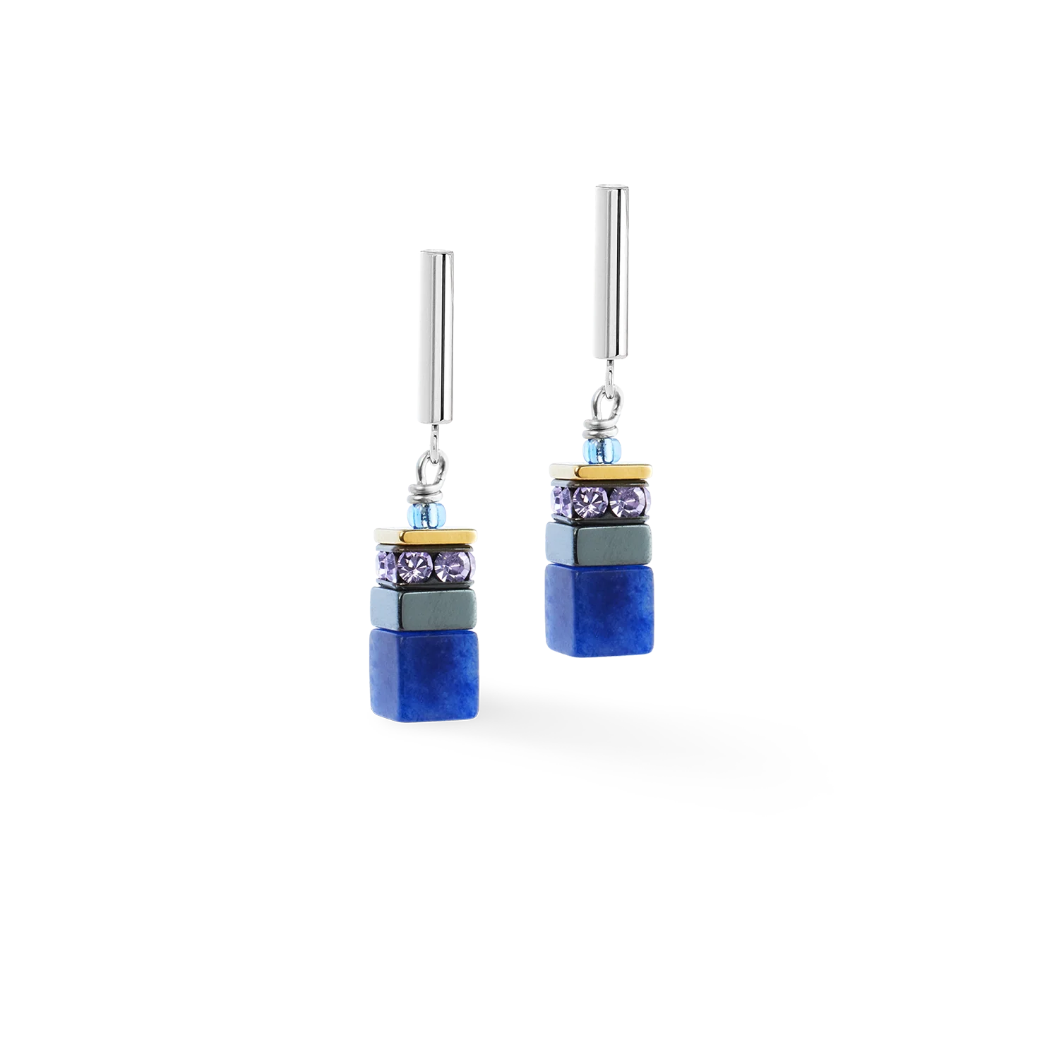 Boucles d'oreilles GeoCUBE® Precious Motion Blue Moon Bicolor - Image 2