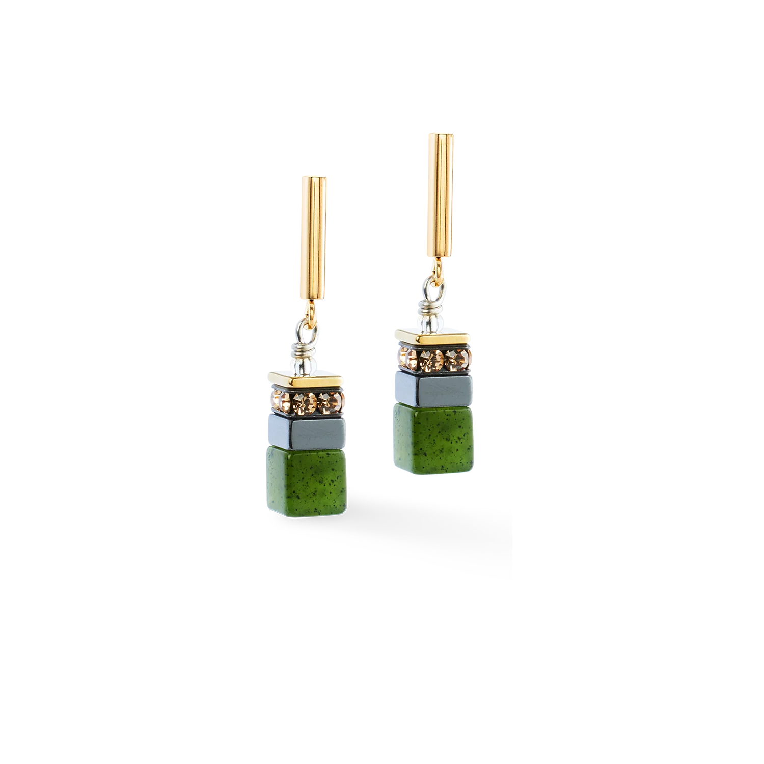 Boucles d'oreilles GeoCUBE® Precious Motion Forest Light or - Image 2