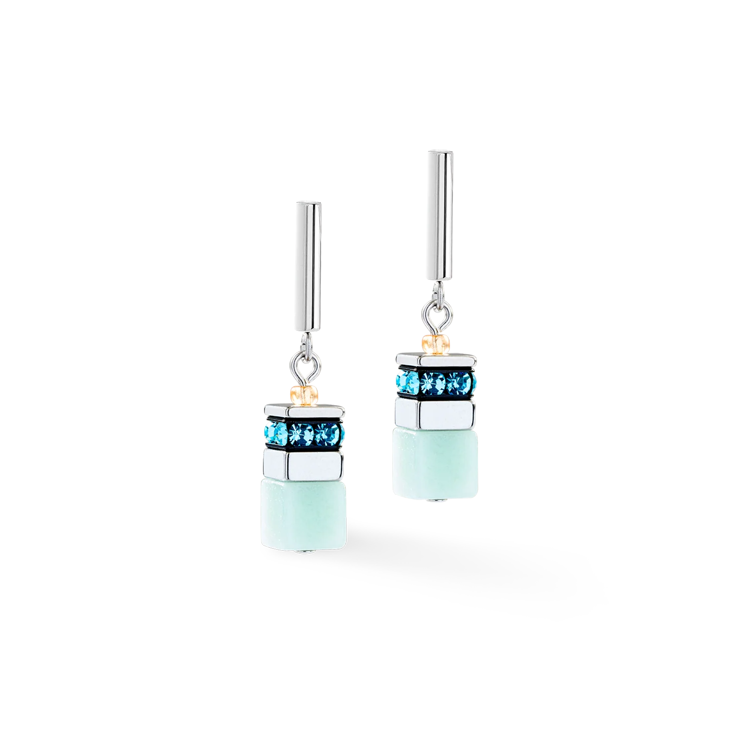 Boucles d'oreilles GeoCUBE® Precious Motion Sorbet argent - Image 2
