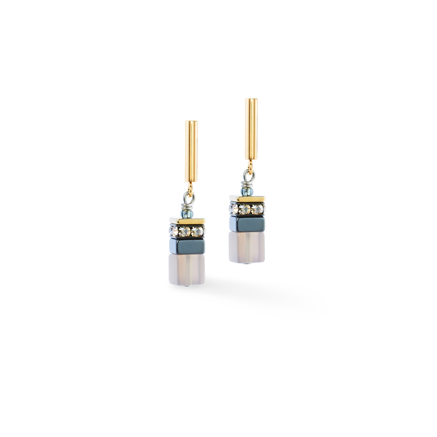 Boucles d'oreilles GeoCUBE® Precious Motion Stone Whisper or