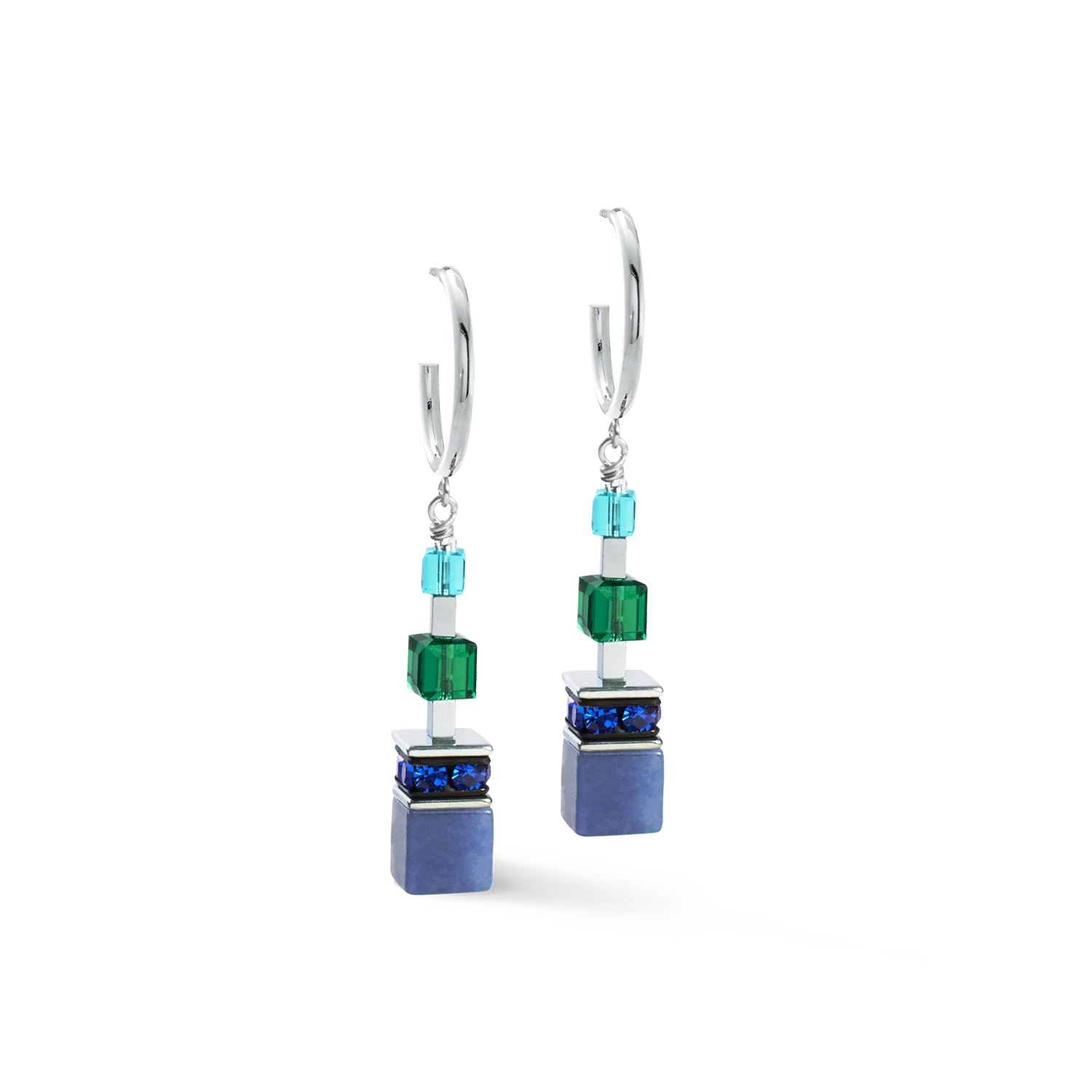 Boucles d'oreilles GeoCUBE® Precious Statement argent-ocean - Image 2