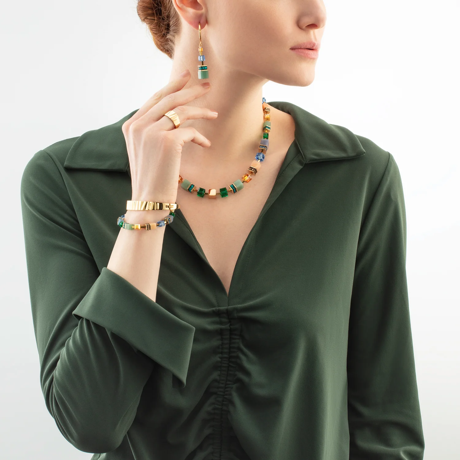 Boucles d'oreilles GeoCUBE® Precious Statement or-spring - Image 4