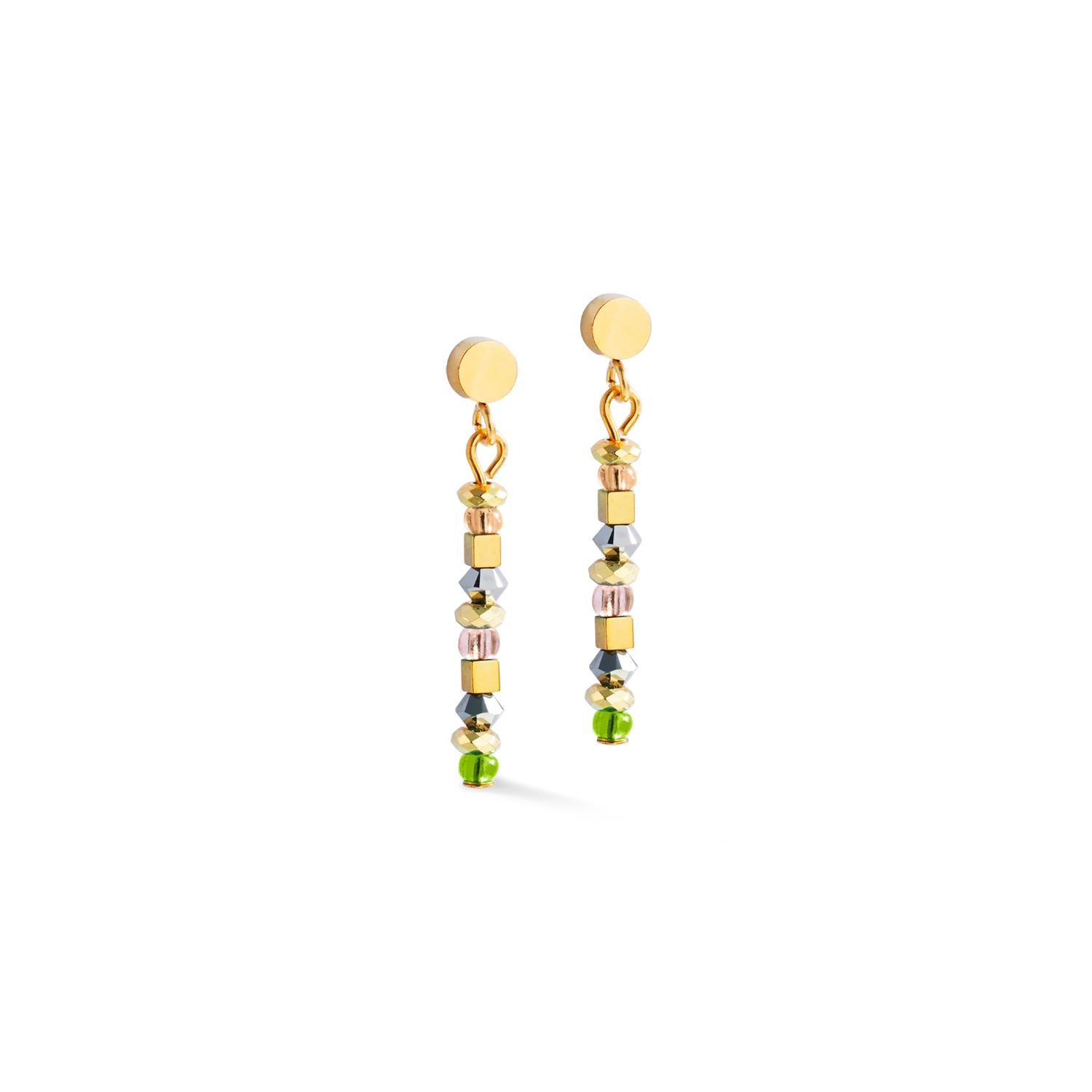 Boucles d'oreilles golden Whisper marron-olive