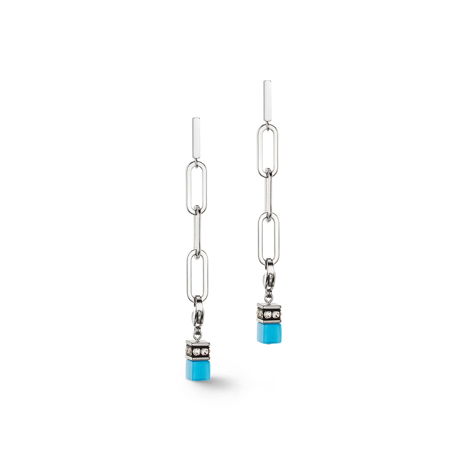 Boucles d'oreilles Happy Iconic Cube Charms argent pastel