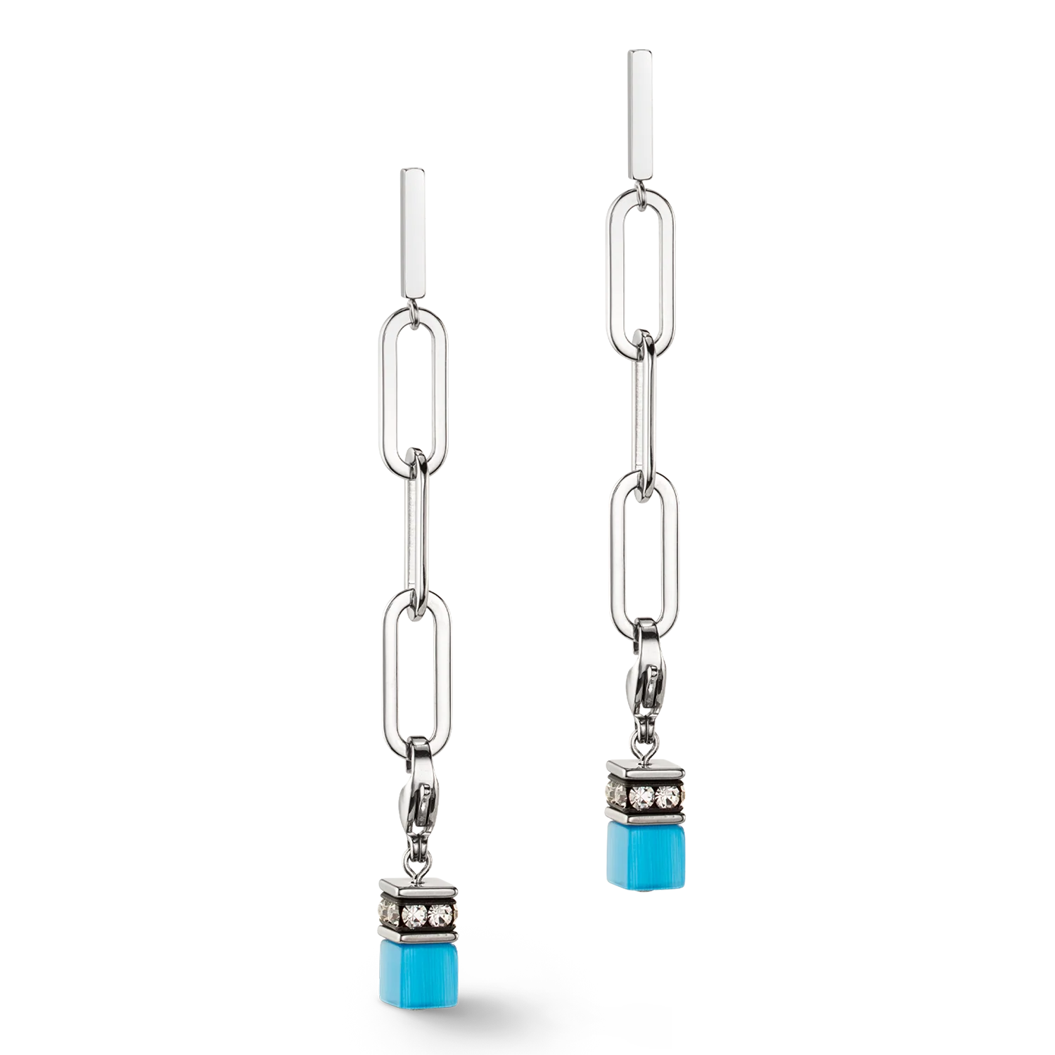 Boucles d'oreilles Happy Iconic Cube Charms argent pastel - Image 2