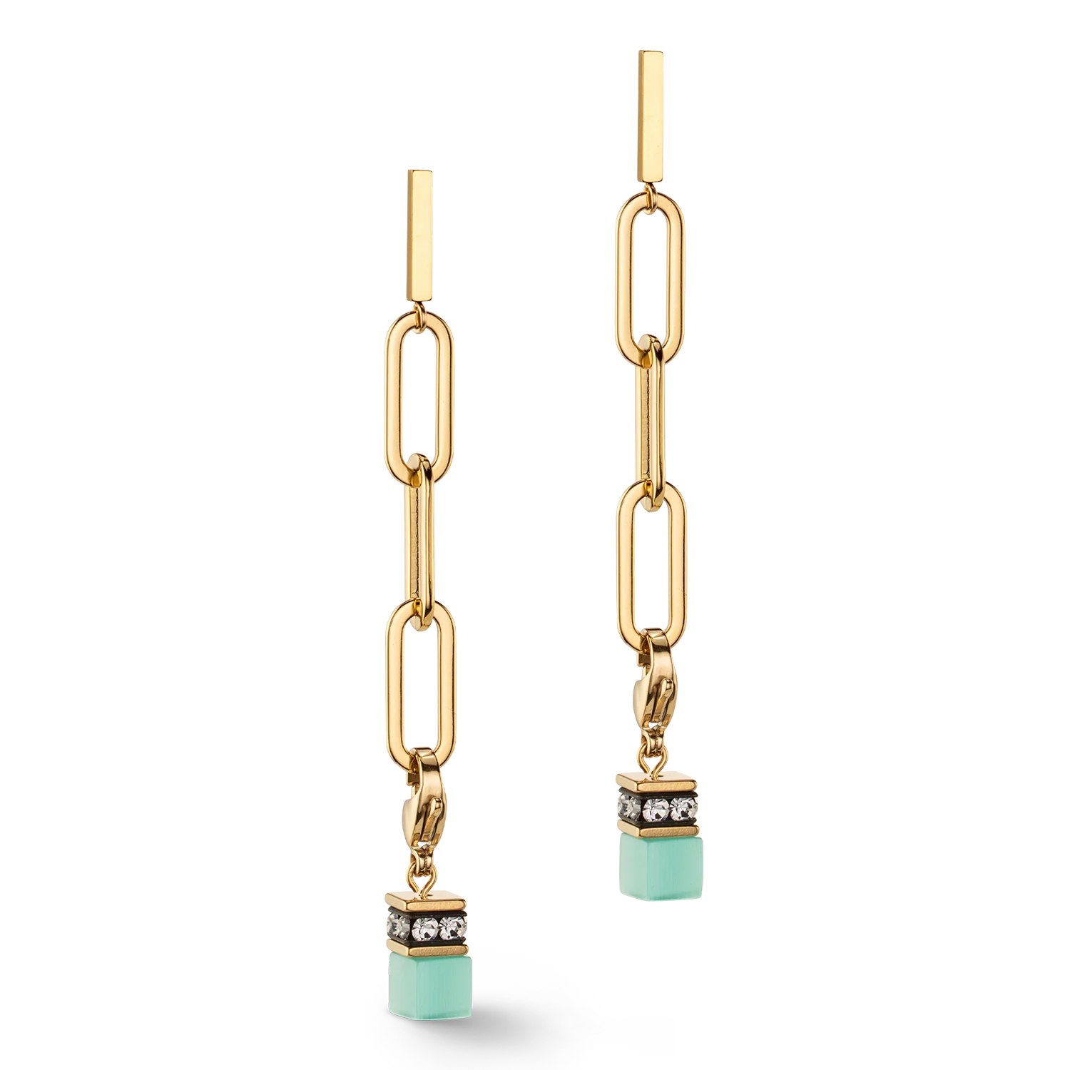 Boucles d'oreilles Happy Iconic Cube Charms or pastel - Image 2