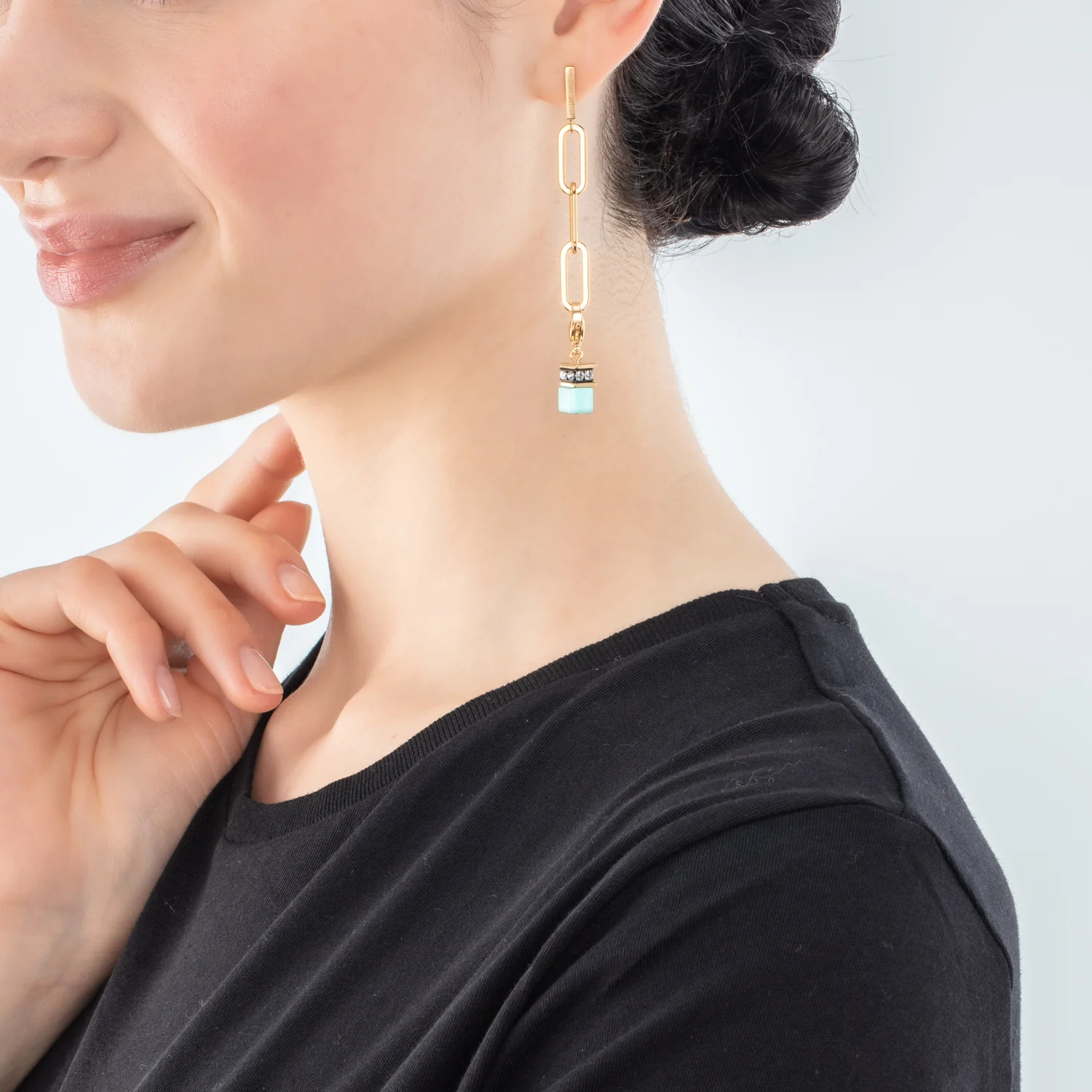 Boucles d'oreilles Happy Iconic Cube Charms or pastel - Image 4