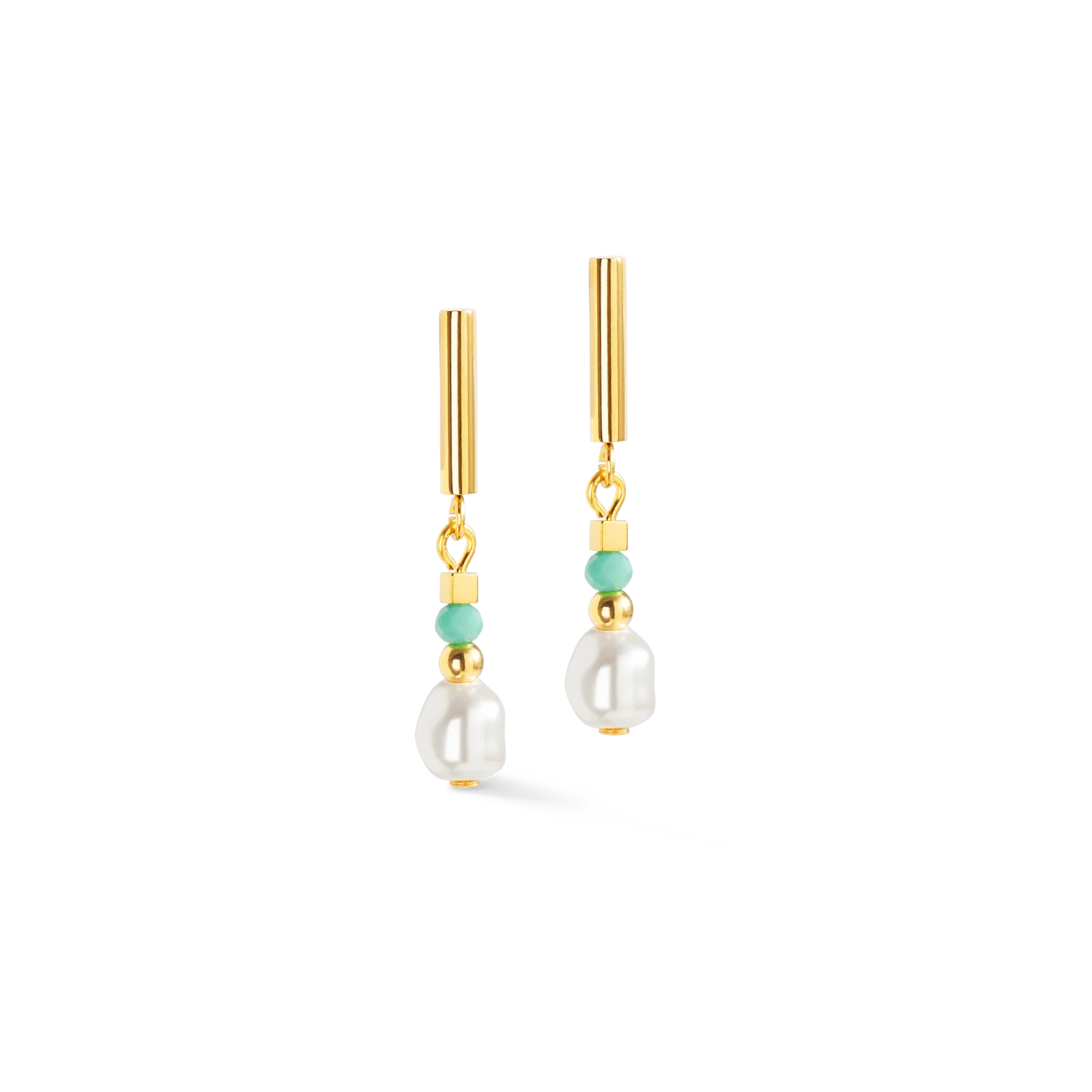 Boucles d'oreilles Lagoon Pearl or-menthe