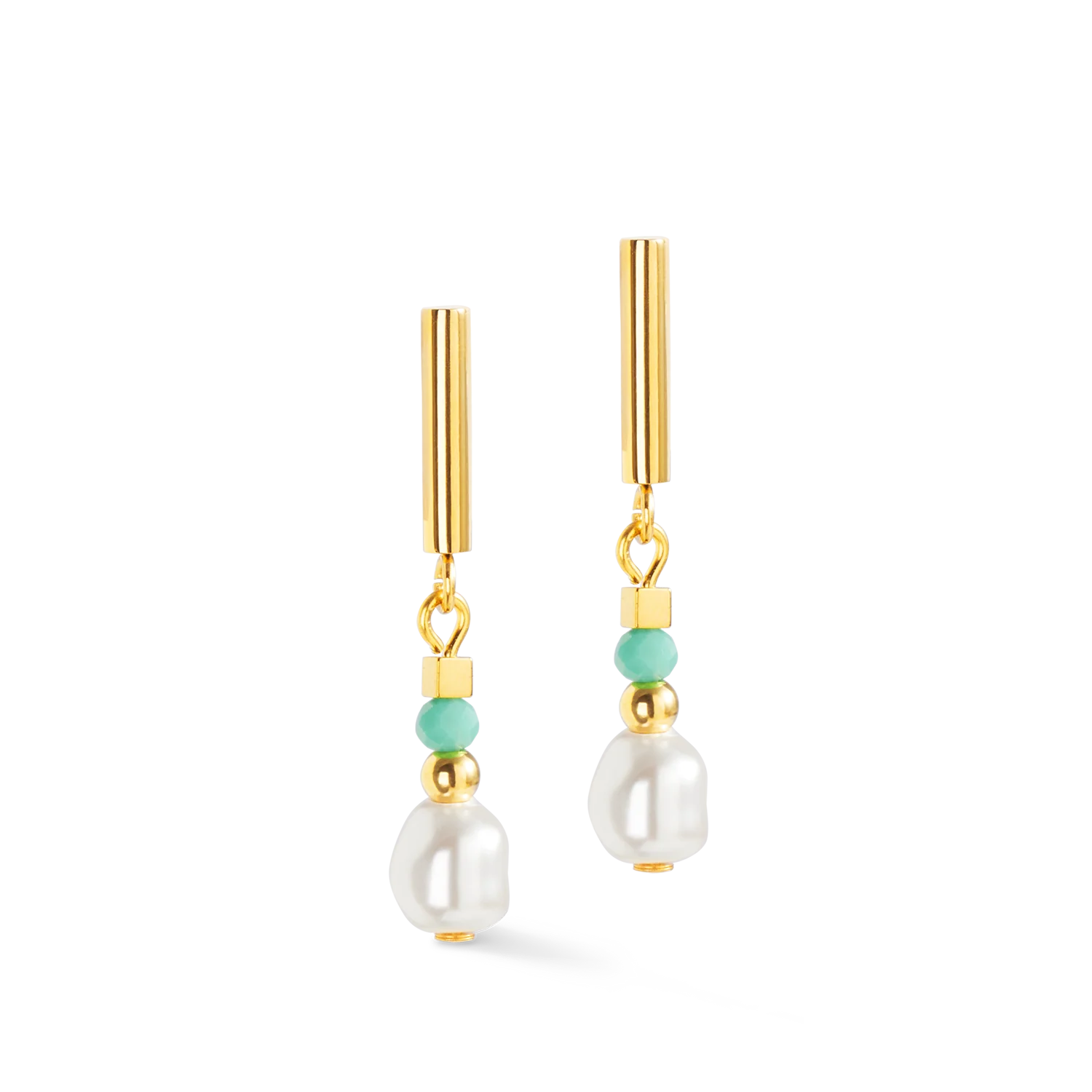 Boucles d'oreilles Lagoon Pearl or-menthe - Image 2