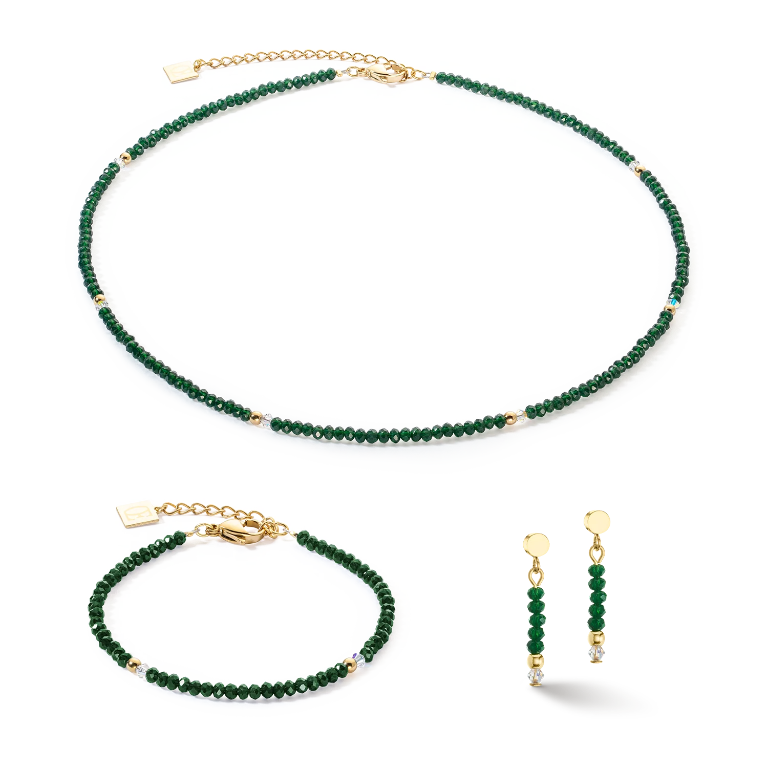 Boucles d'oreilles Little Twinkle or-vert foncé - Image 3