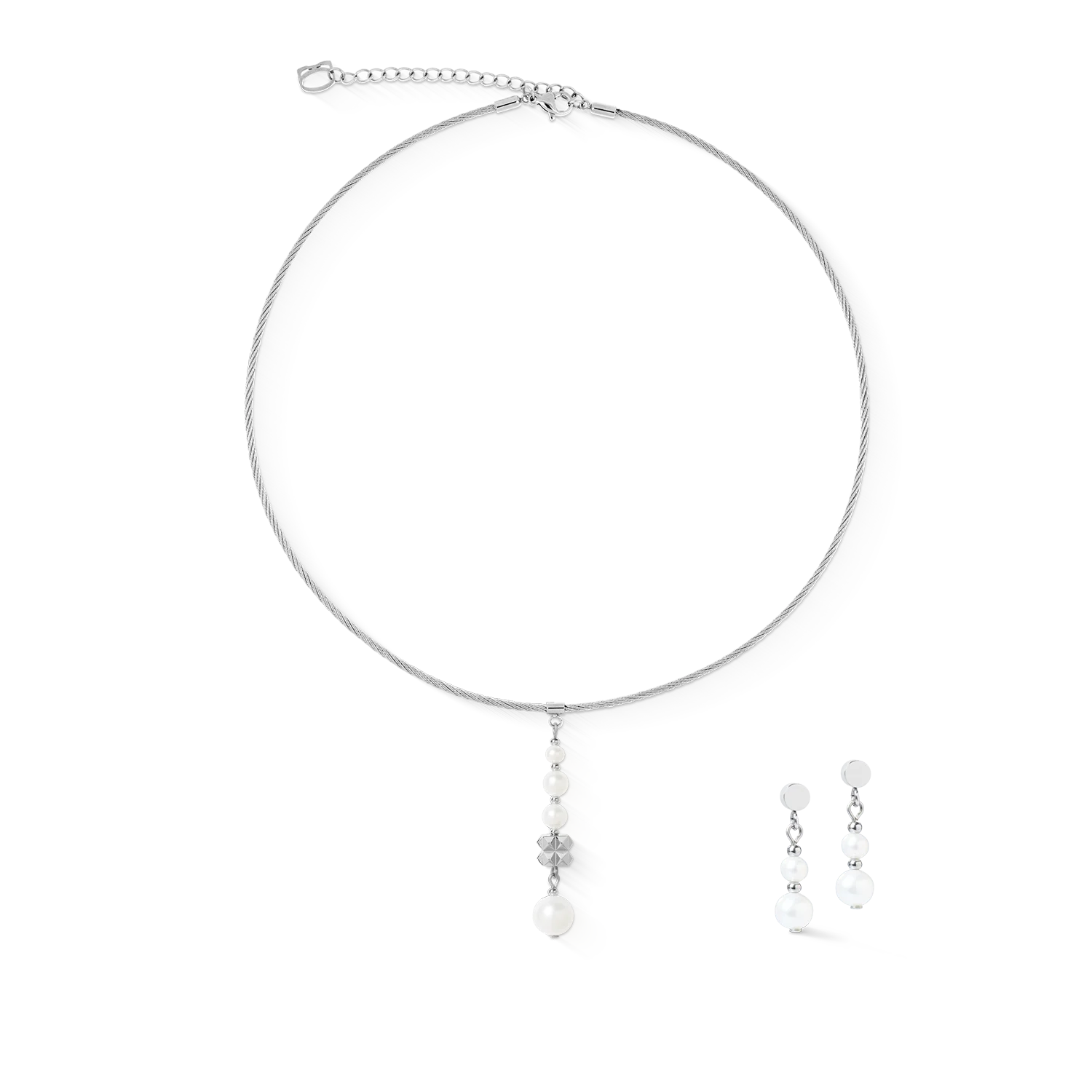 Boucles d'oreilles Pearl Drop argent - Image 3