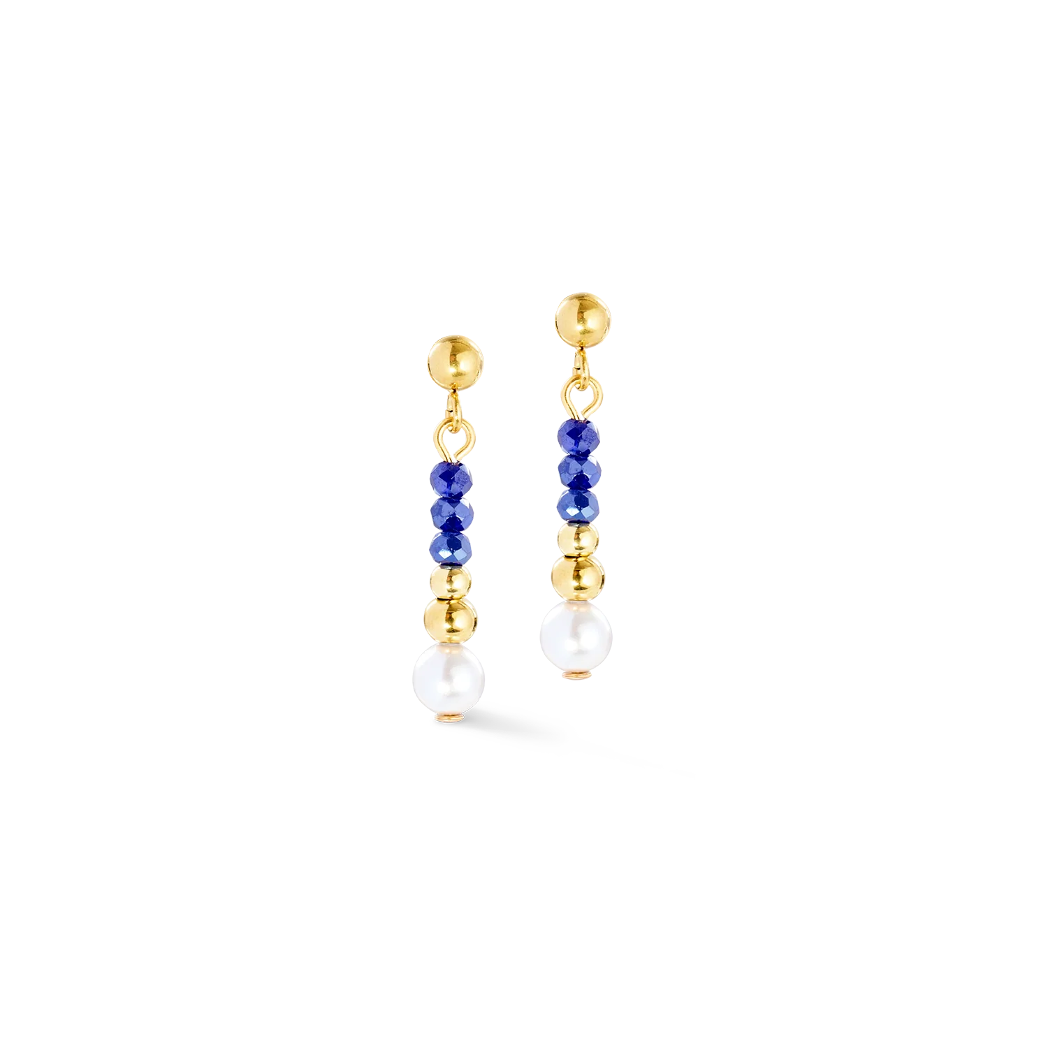 Boucles d'oreilles Pearl Line or-bleu