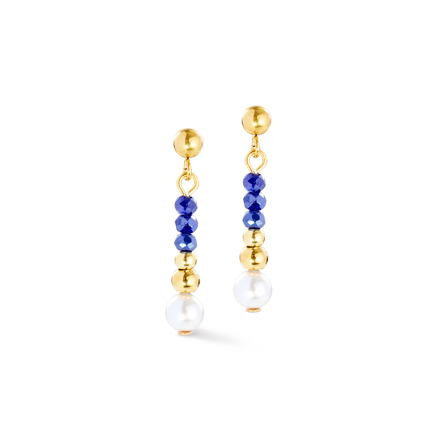 Boucles d'oreilles Pearl Line or-bleu - Image 2