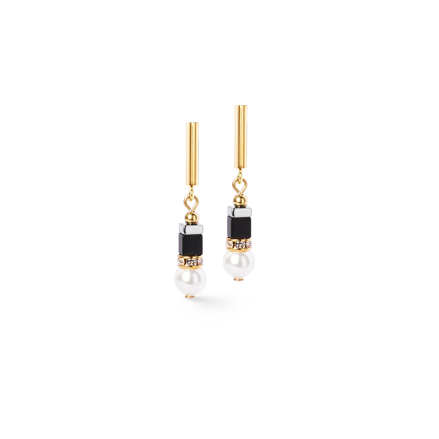 Boucles d'oreilles Precious Fusion Offset black-pearl