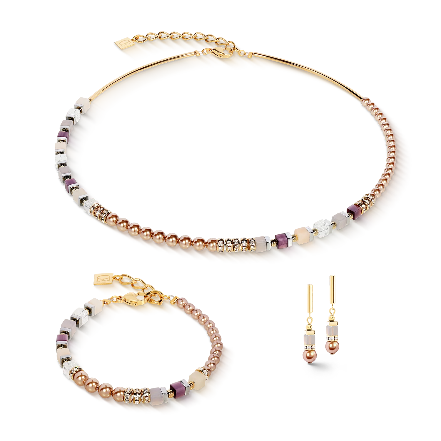 Boucles d'oreilles Precious Fusion Offset champagne-blush - Image 3