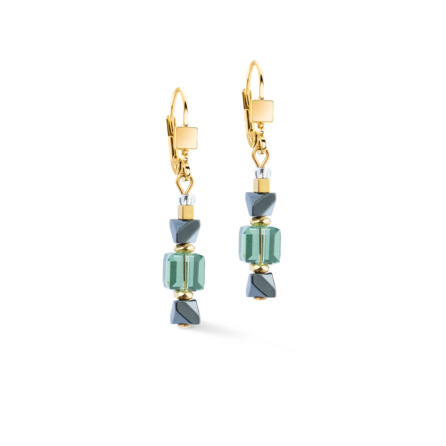 Boucles d'oreilles Precious Shape Mix vert-turquoise - Image 2