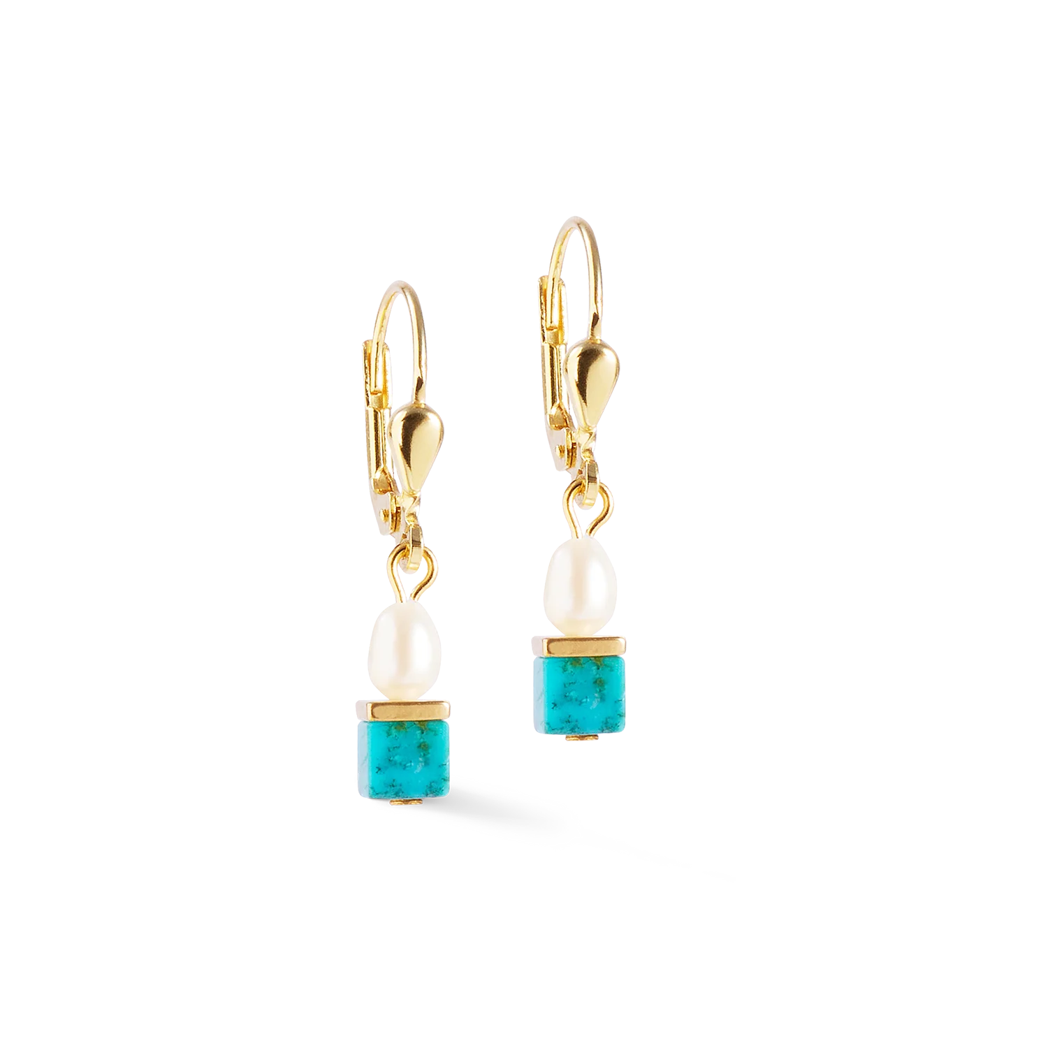 Boucles d'oreilles Princess Fusion Pearls turquoise - Image 2