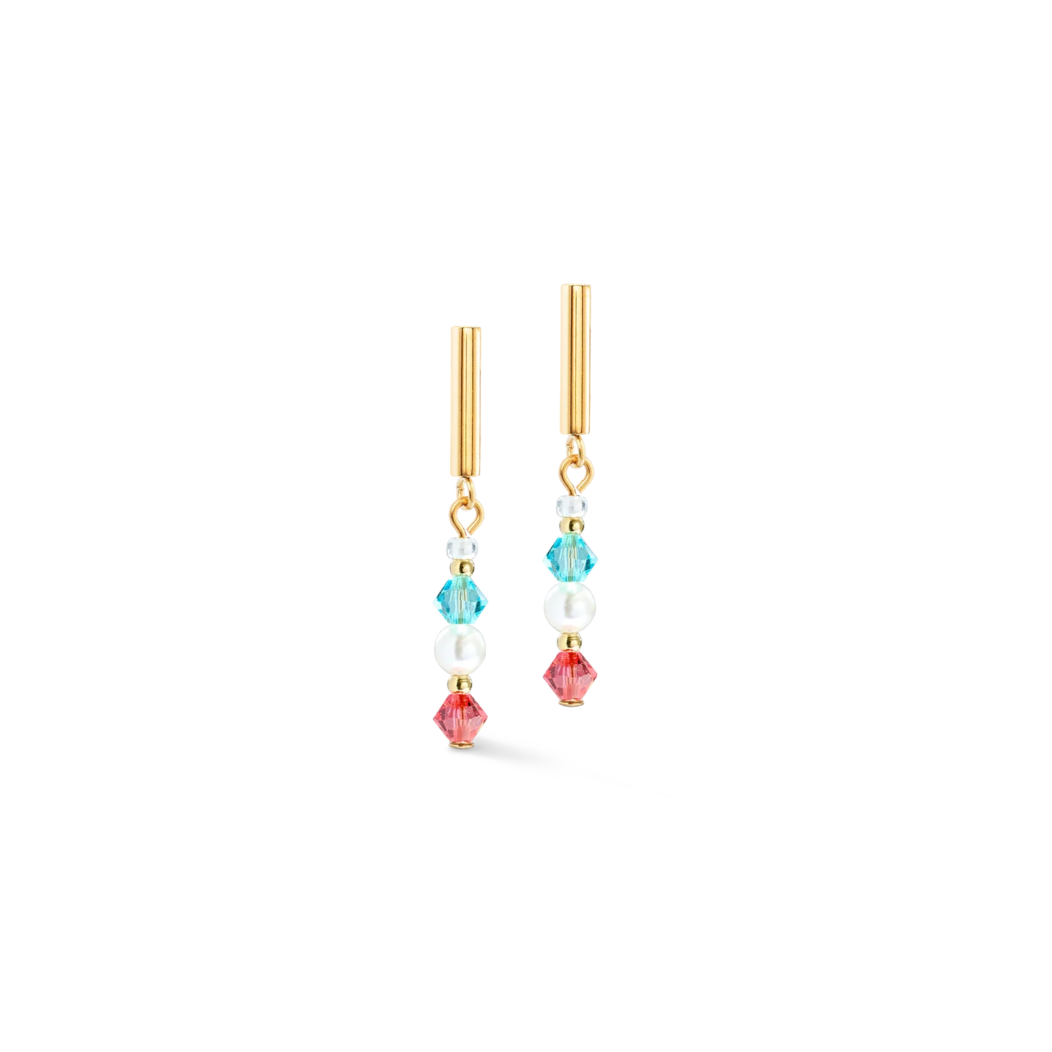Boucles d'oreilles Princess Pearls or-rainbow