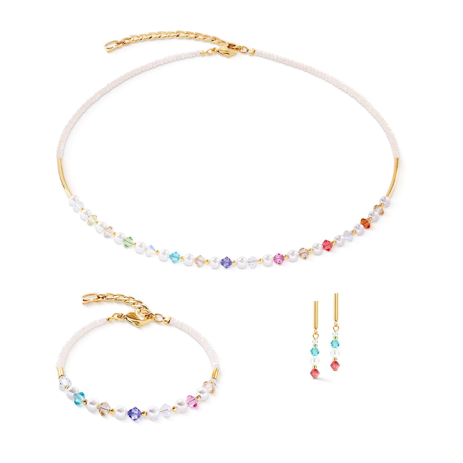 Boucles d'oreilles Princess Pearls or-rainbow - Image 3