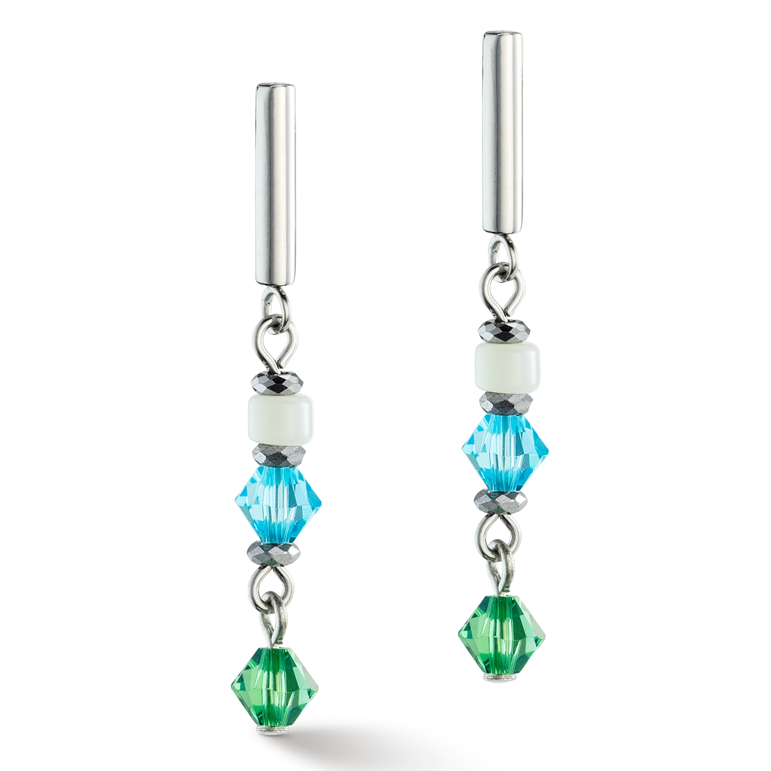 Boucles d'oreilles Princess Shape Mix vert menthe - Image 2