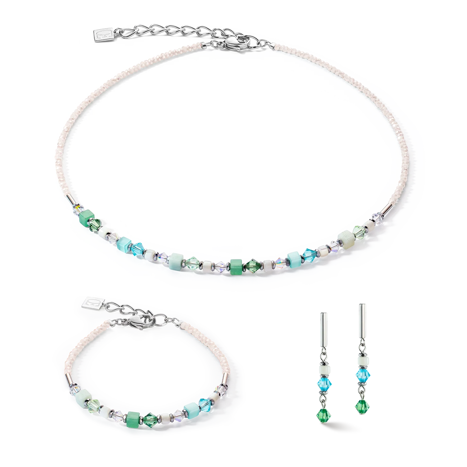 Boucles d'oreilles Princess Shape Mix vert menthe - Image 3