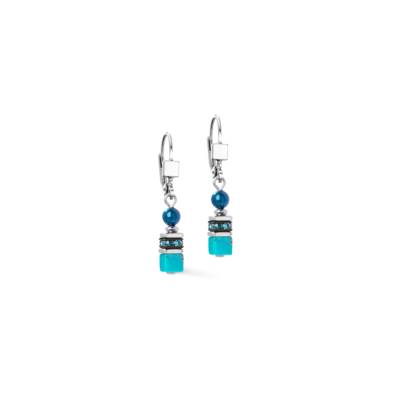 Boucles d'oreilles Princess Teal Glow argent