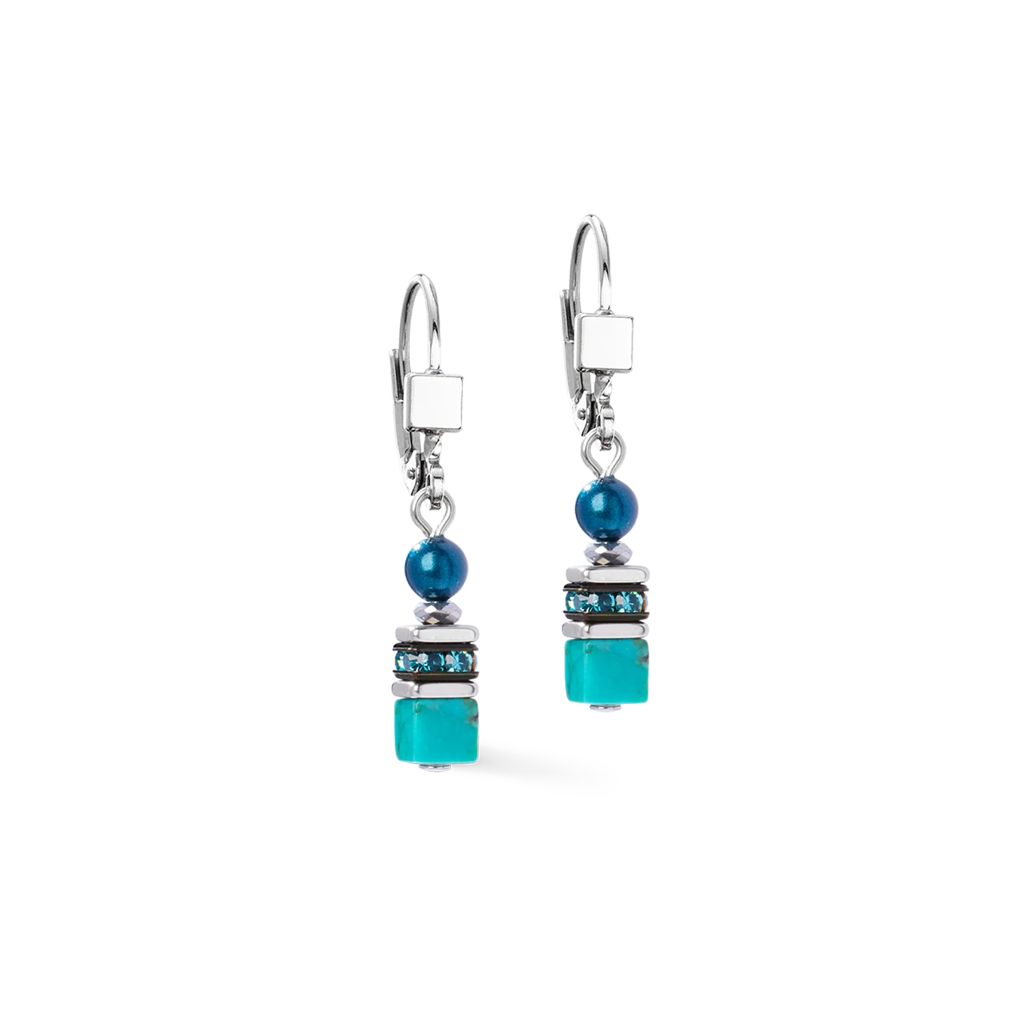 Boucles d'oreilles Princess Teal Glow argent - Image 2