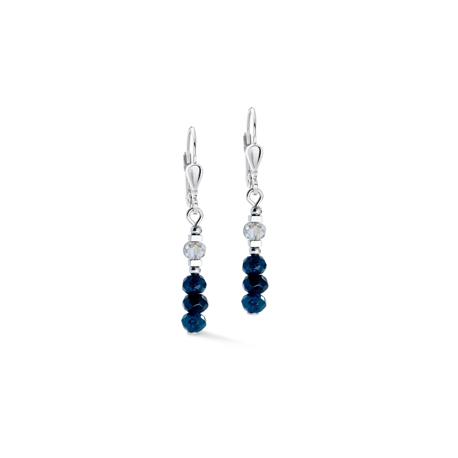 Boucles d'oreilles Rhythm Jade Navy argent
