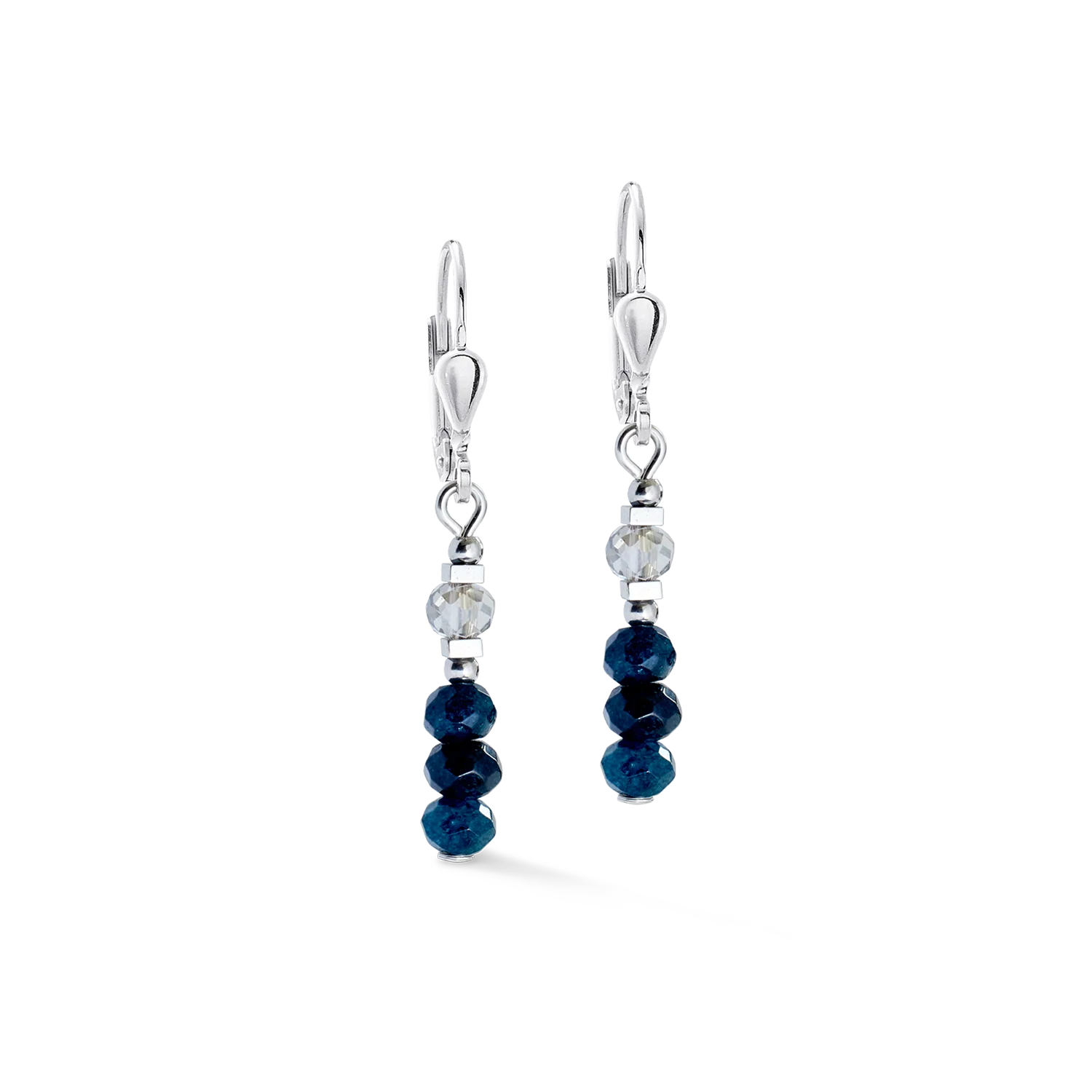 Boucles d'oreilles Rhythm Jade Navy argent - Image 2