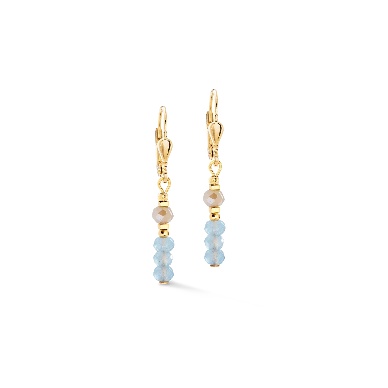 Boucles d'oreilles Rhythm Jade Sky or