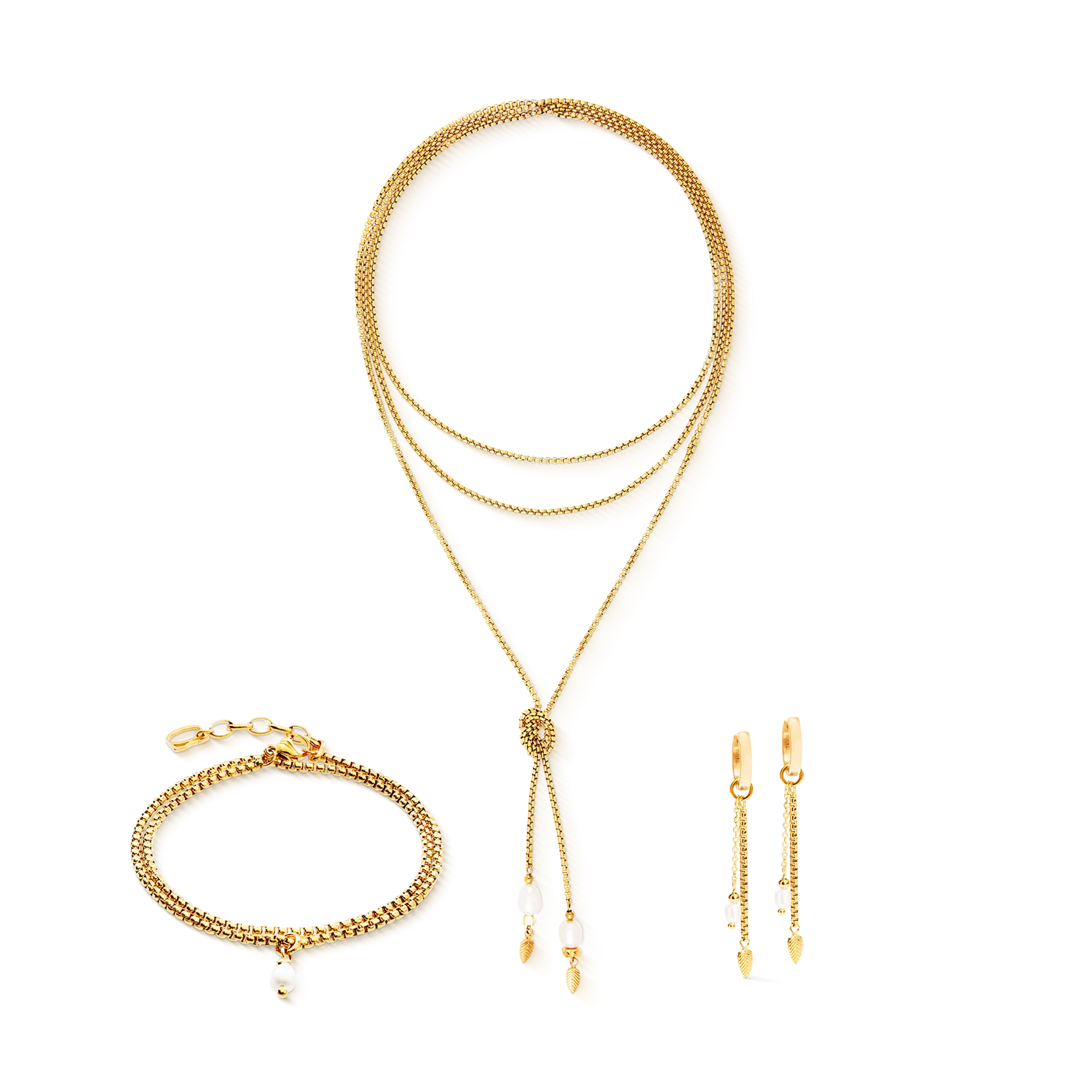 Boucles d'oreilles Serene Knot Chain or - Image 3