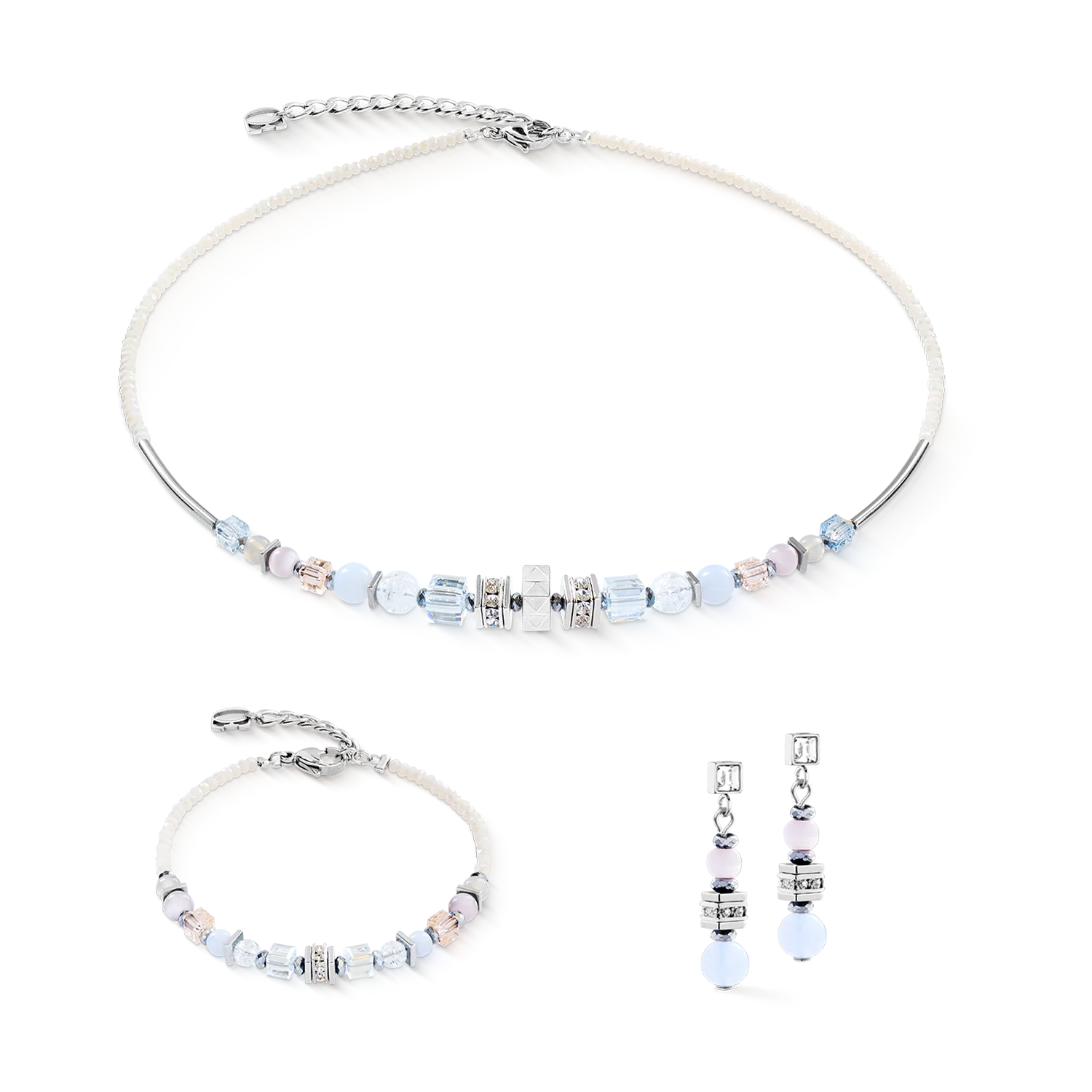 Boucles d'oreilles Shape Mix Nexus argent pastel - Image 3
