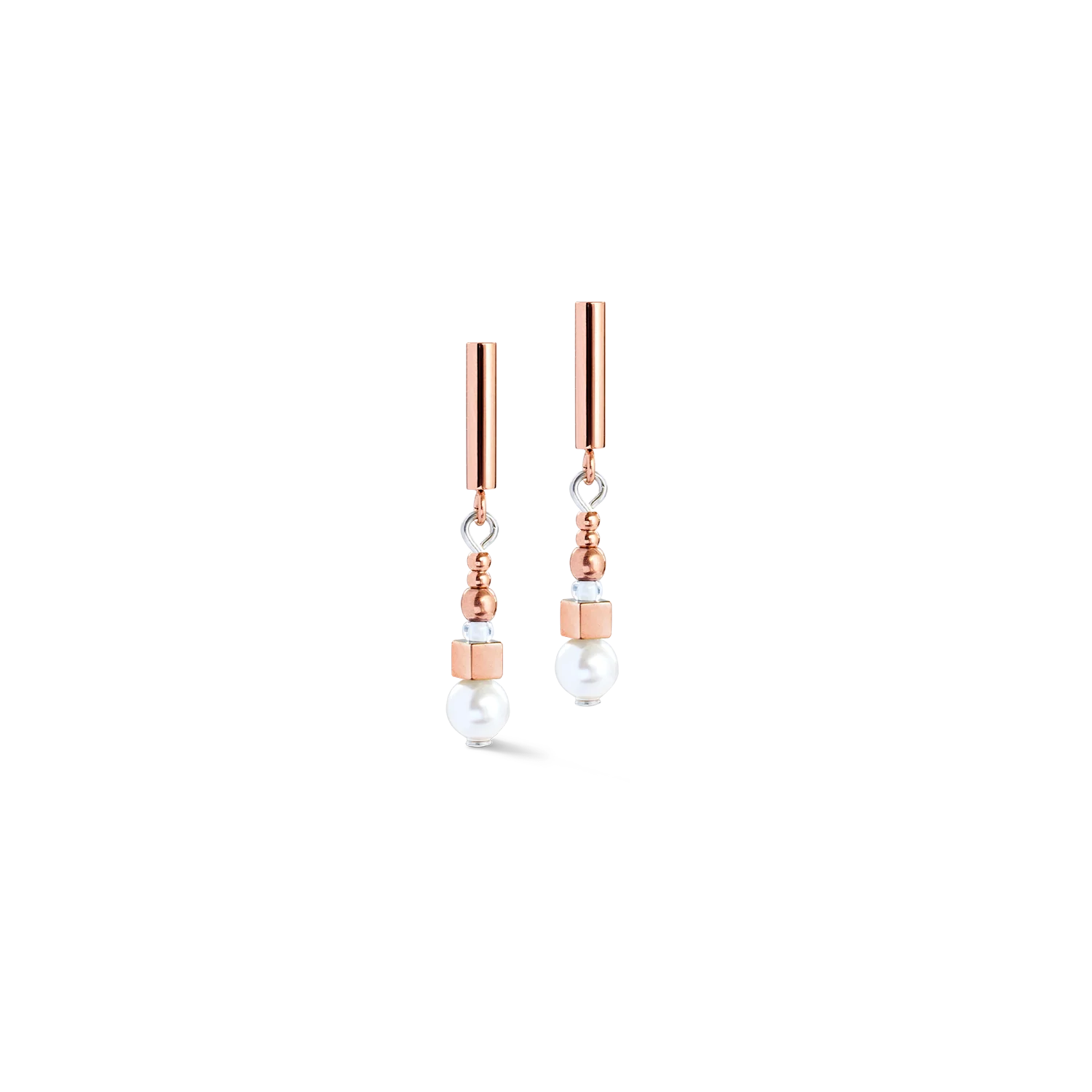 Boucles d'oreilles Shimmering Princess Pearls or rose-blanc