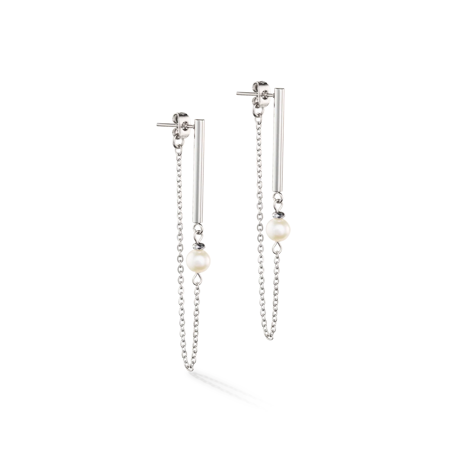 Boucles d'oreilles Solitaire Perle d'eau douce argent