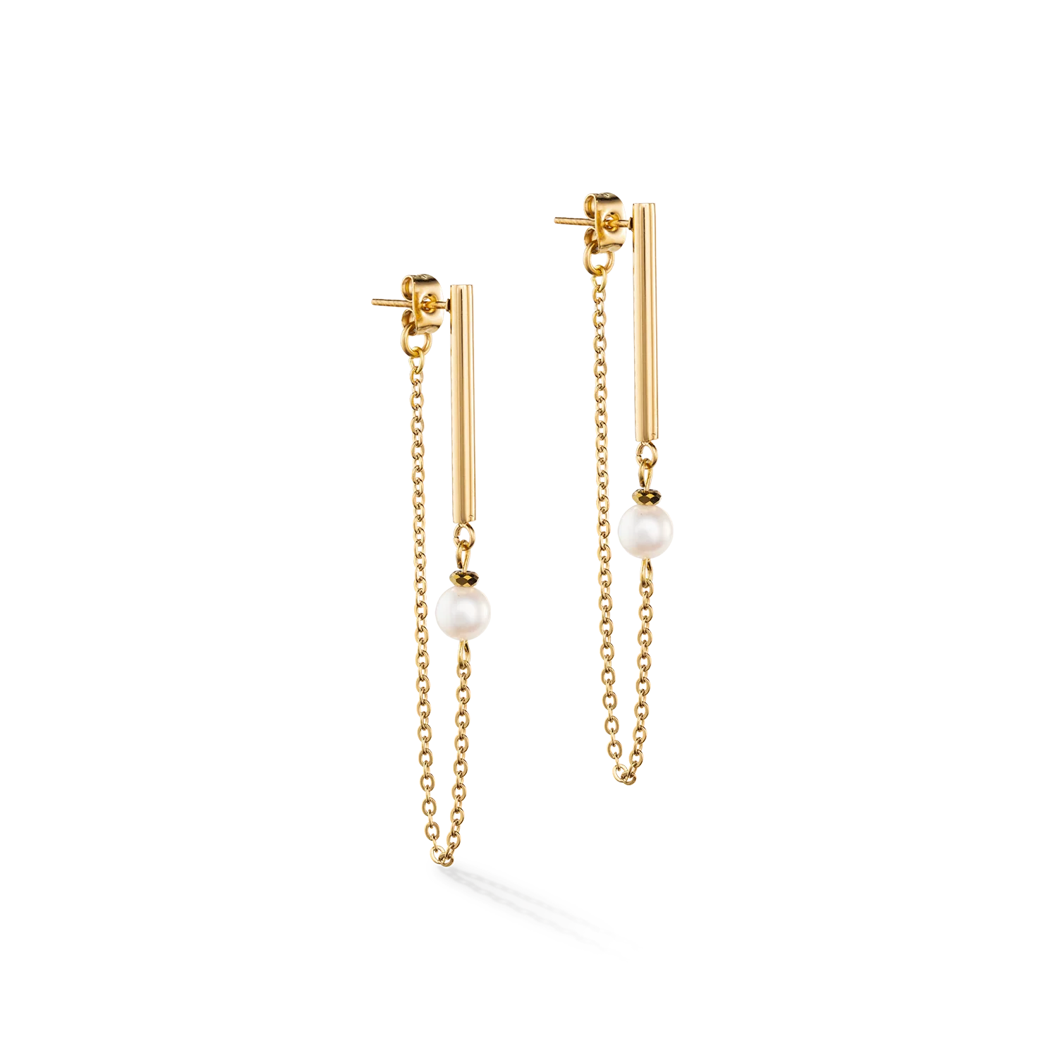 Boucles d'oreilles Solitaire Perle d'eau douce or