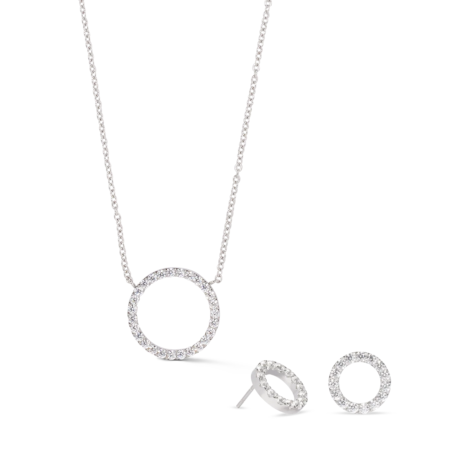 Boucles d'oreilles Sparkling Circle argent-cristal - Image 3