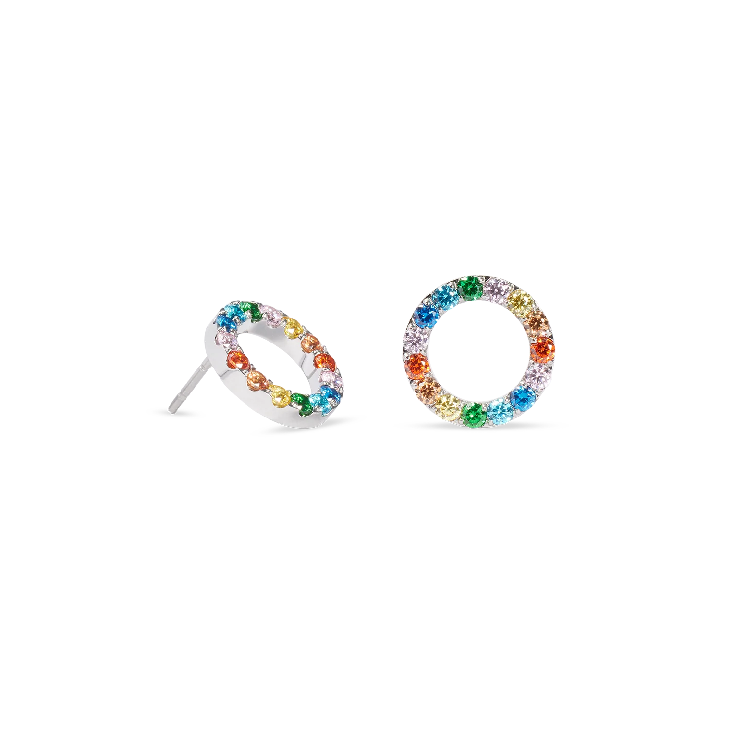 Boucles d'oreilles Sparkling Circle argent-multicolore - Image 2