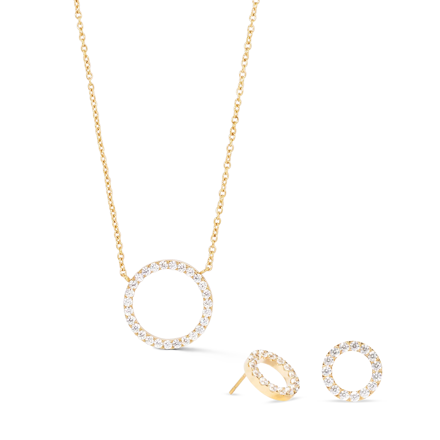 Boucles d'oreilles Sparkling Circle or-cristal - Image 3