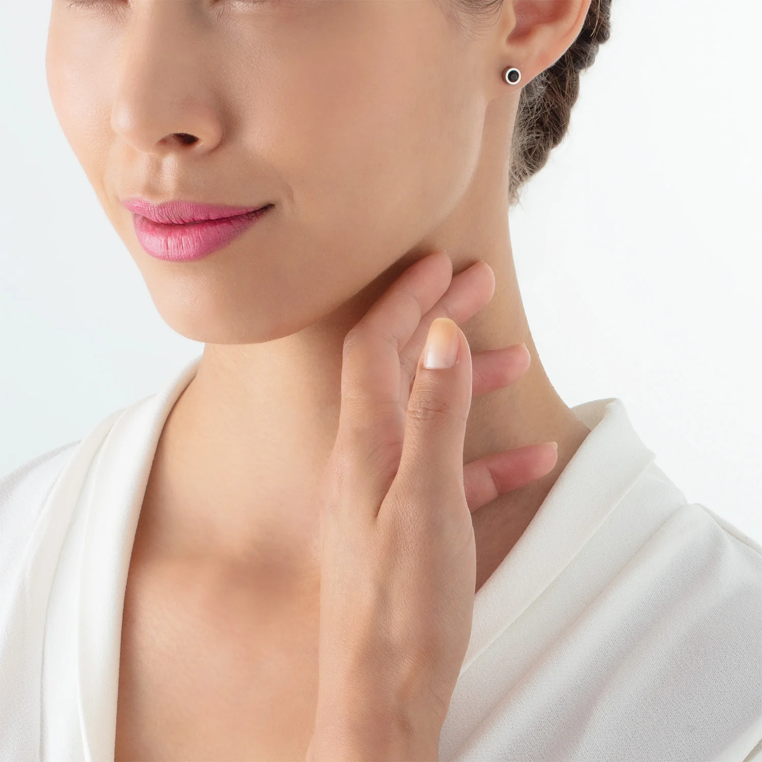 Boucles d'oreilles Sparkling Dots argent-noir - Image 3