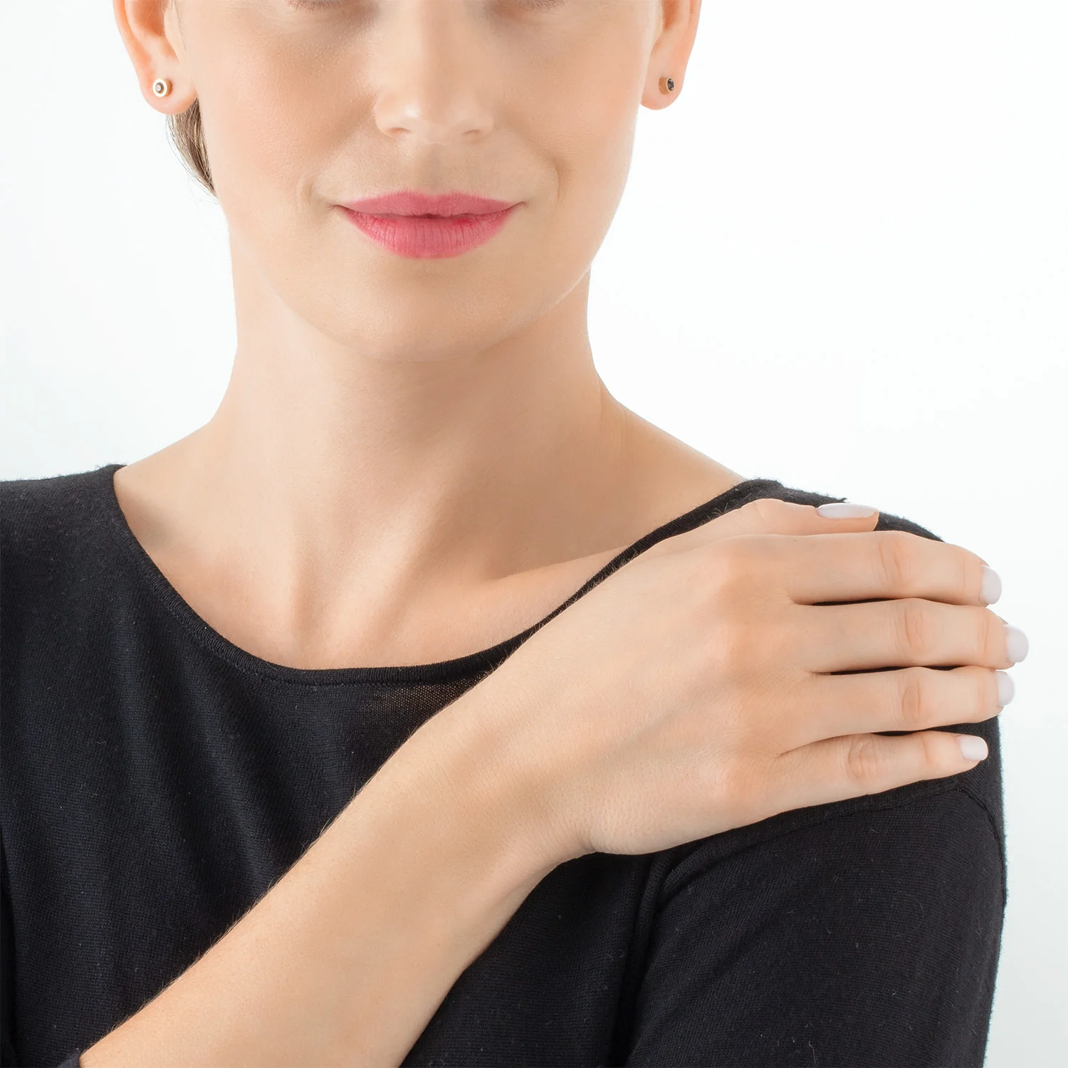 Boucles d'oreilles Sparkling Dots or-noir - Image 3