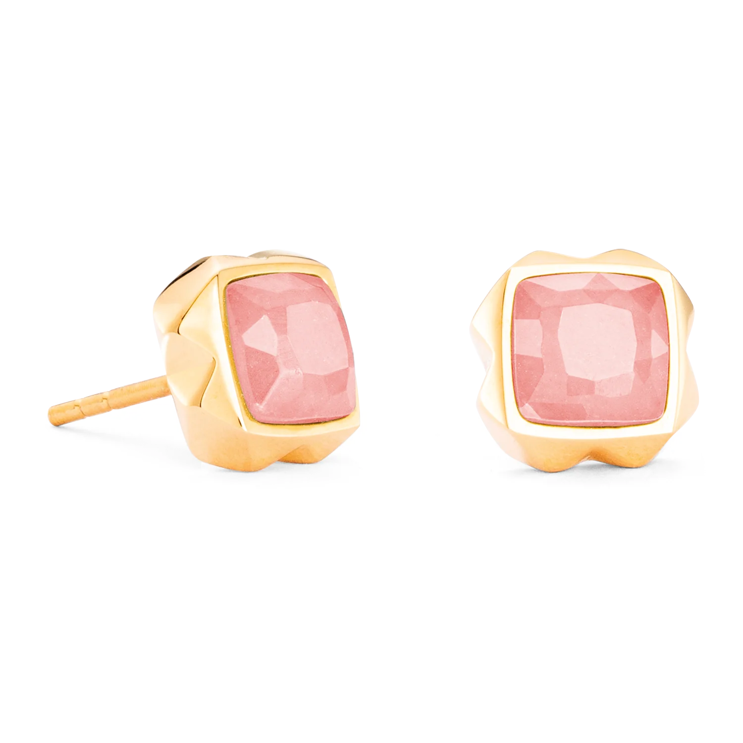 Boucles d'oreilles Spikes Square Quartz or-rose - Image 2