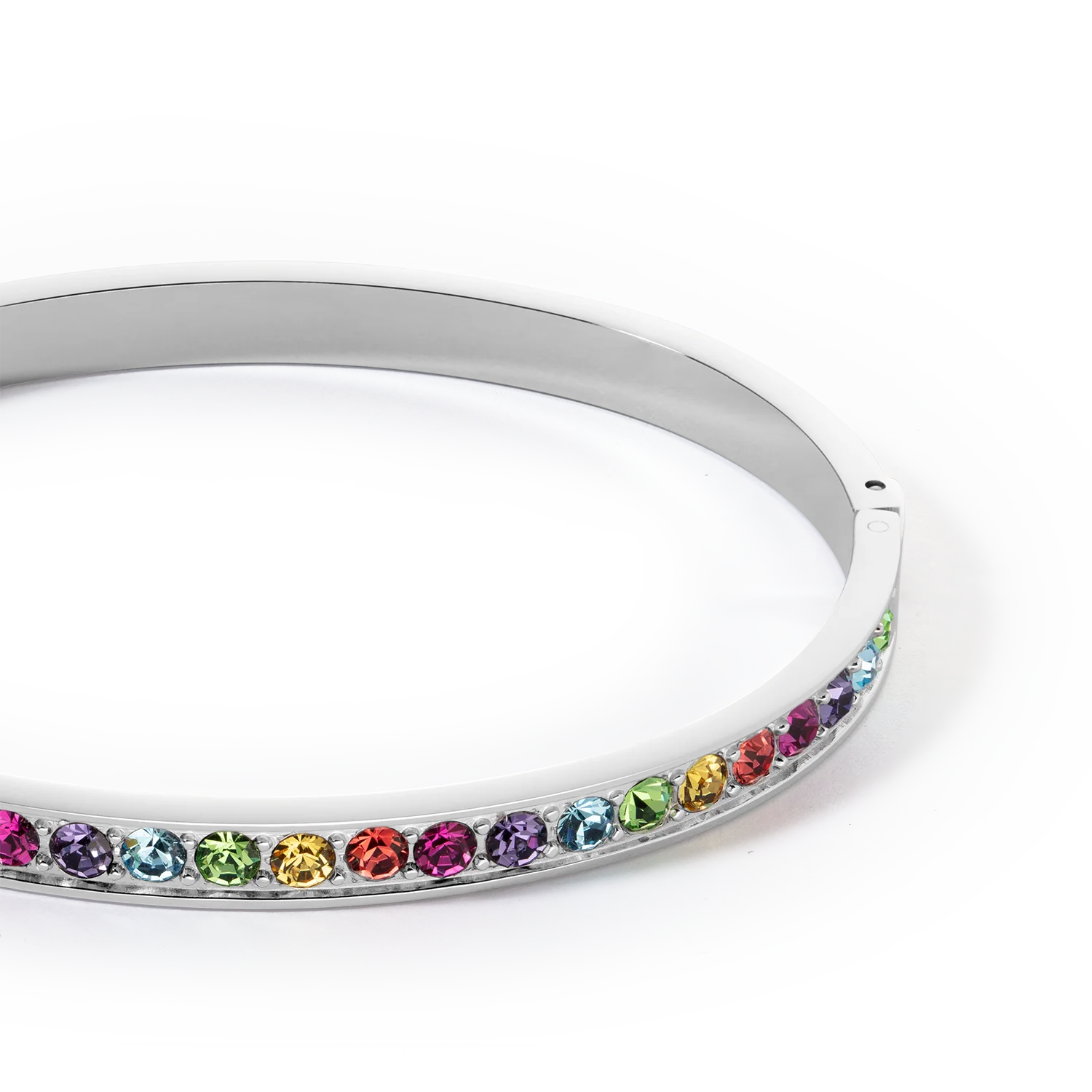 Bracelet acier & cristaux argent multicolore (taille 19 cm) - Image 2