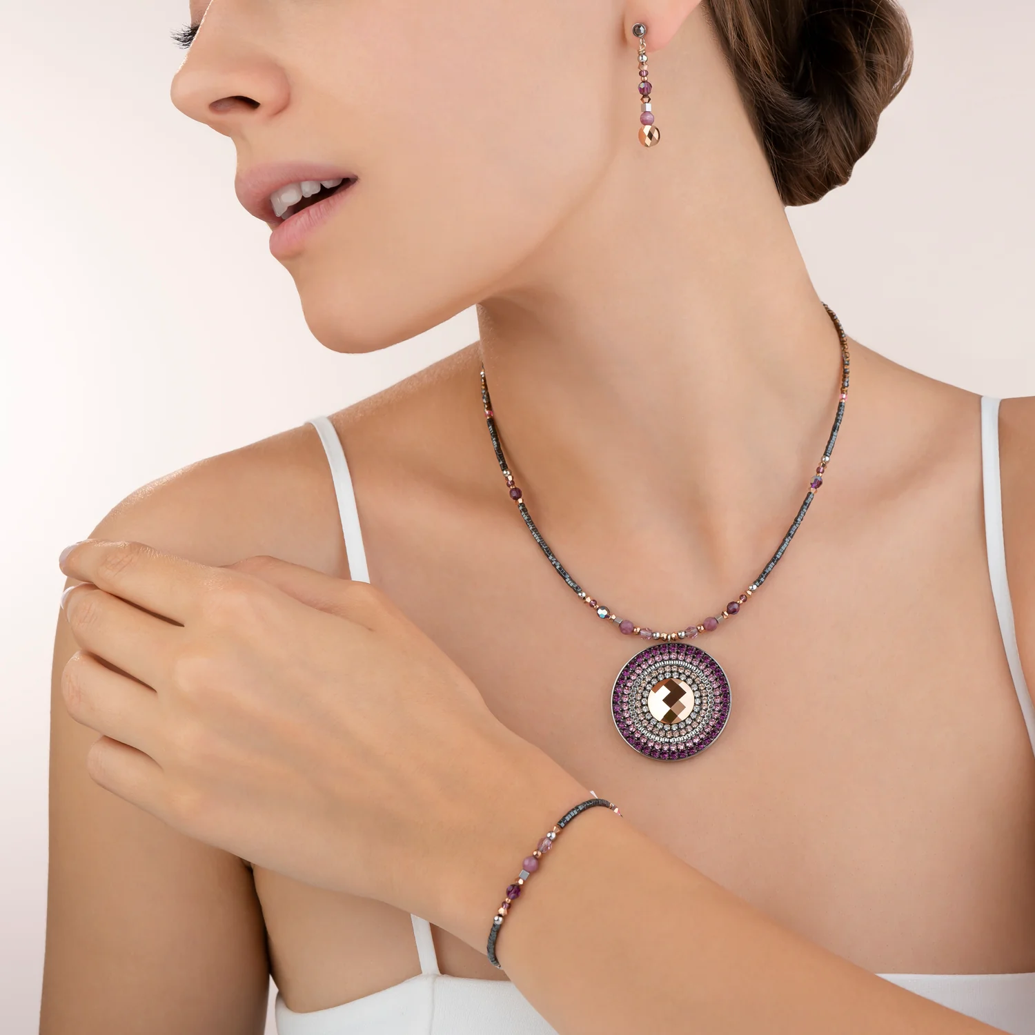 Bracelet Amulette small Cristaux & lepidolite amèthyste - Image 4