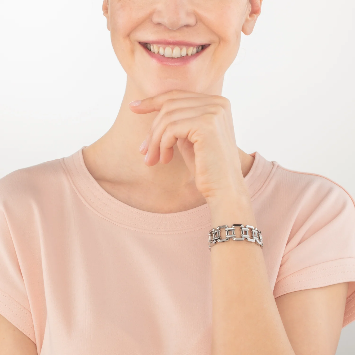 Bracelet bijou en acier inoxydable argent - Image 3