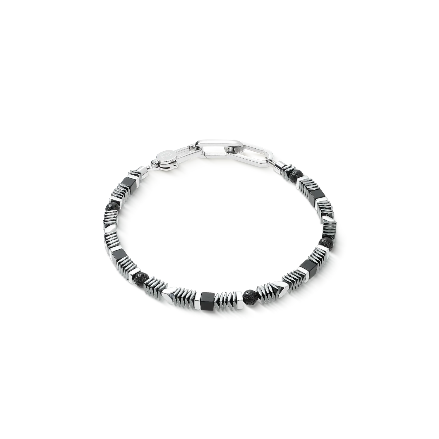 Bracelet Cadence Shape Mix noir-argent