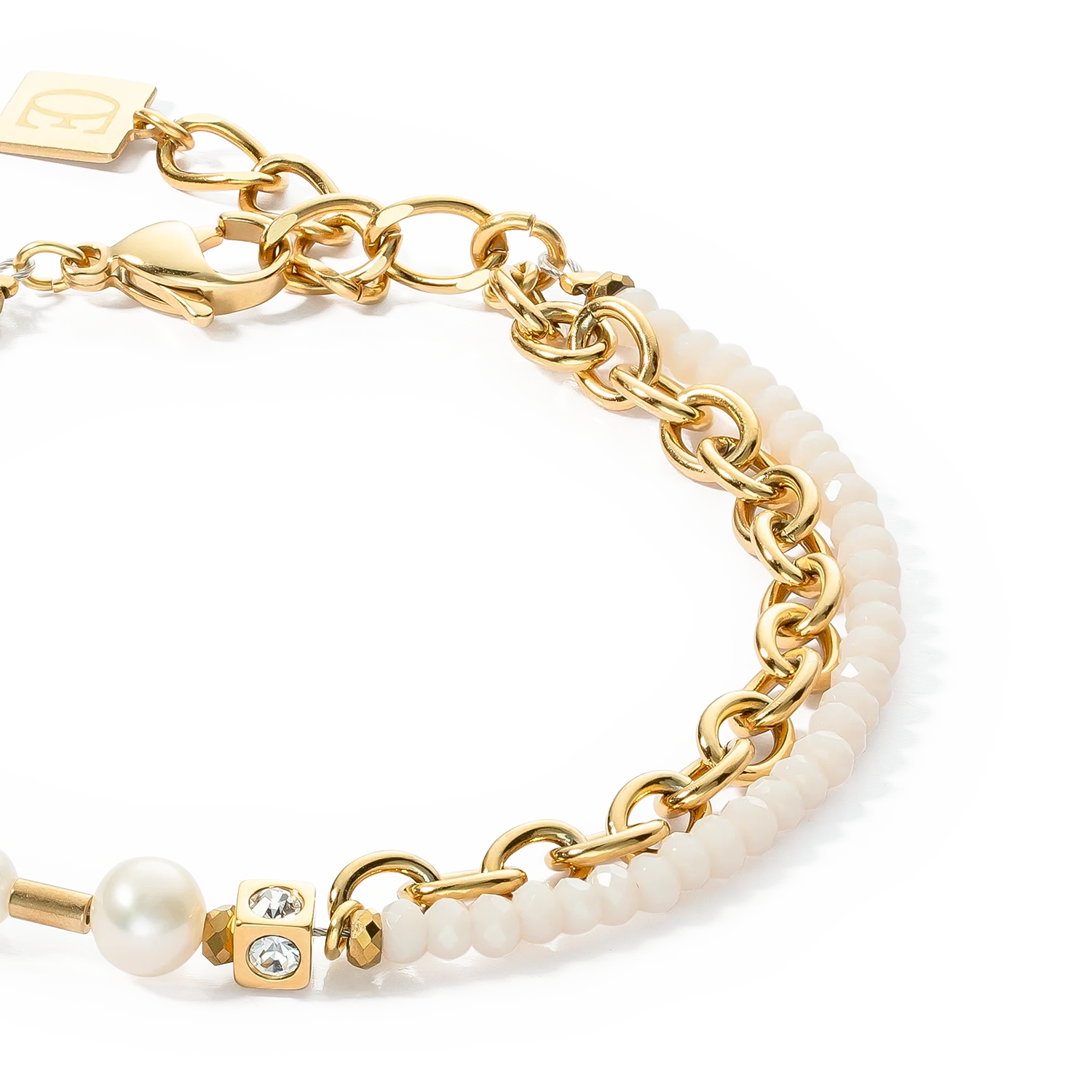 Bracelet Chain & Pearl Fever blanc-or - Image 2