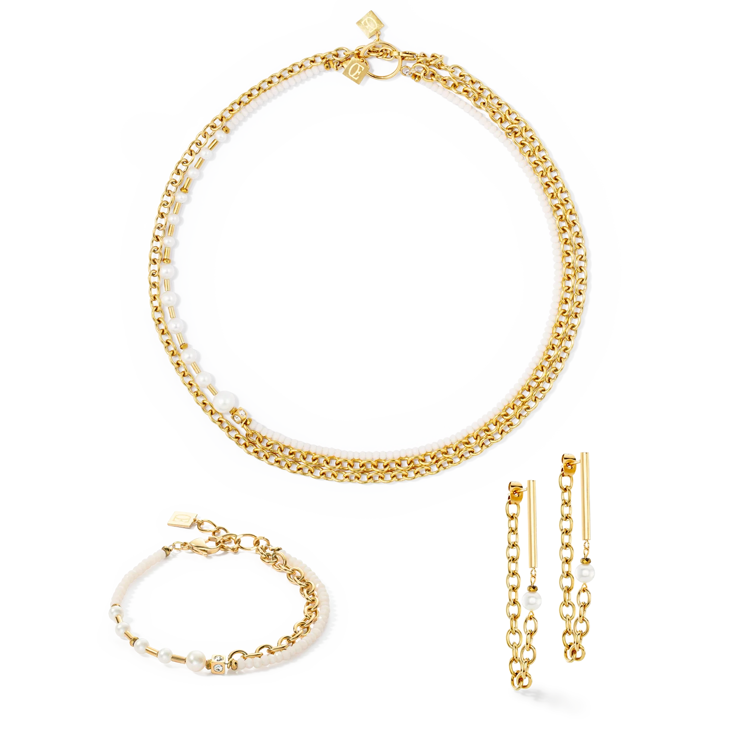 Bracelet Chain & Pearl Fever blanc-or - Image 3