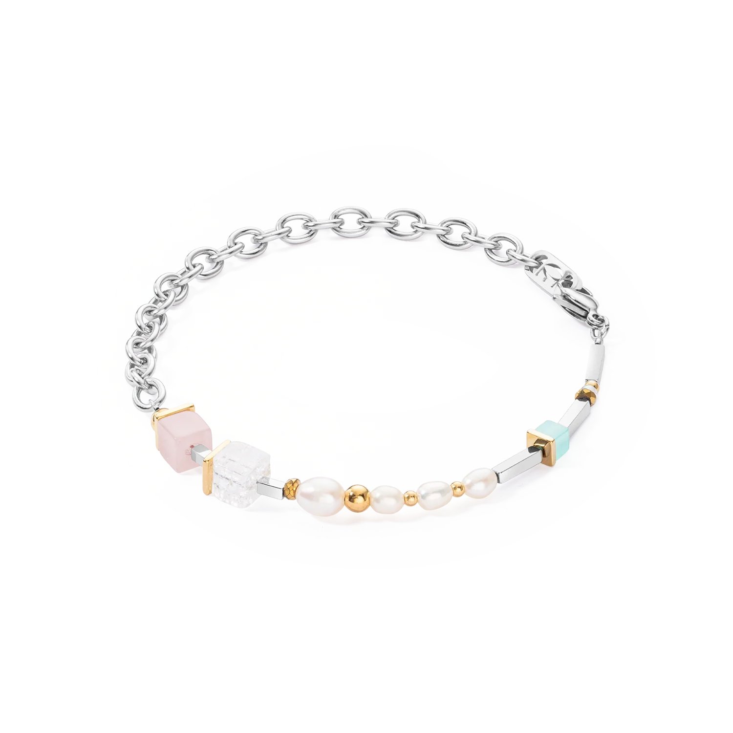 Bracelet Cool Romantic Cubes & Pearls bicolor
