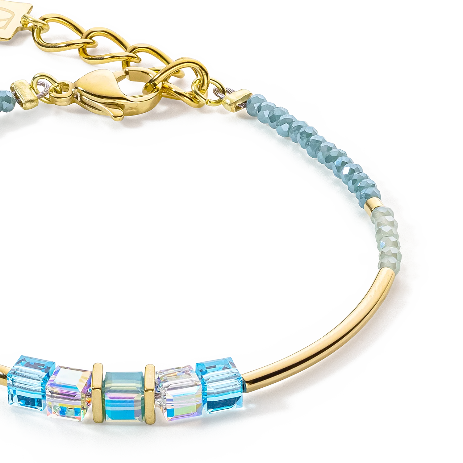 Bracelet Cube Story Minimalistic or-turquoise - Image 2