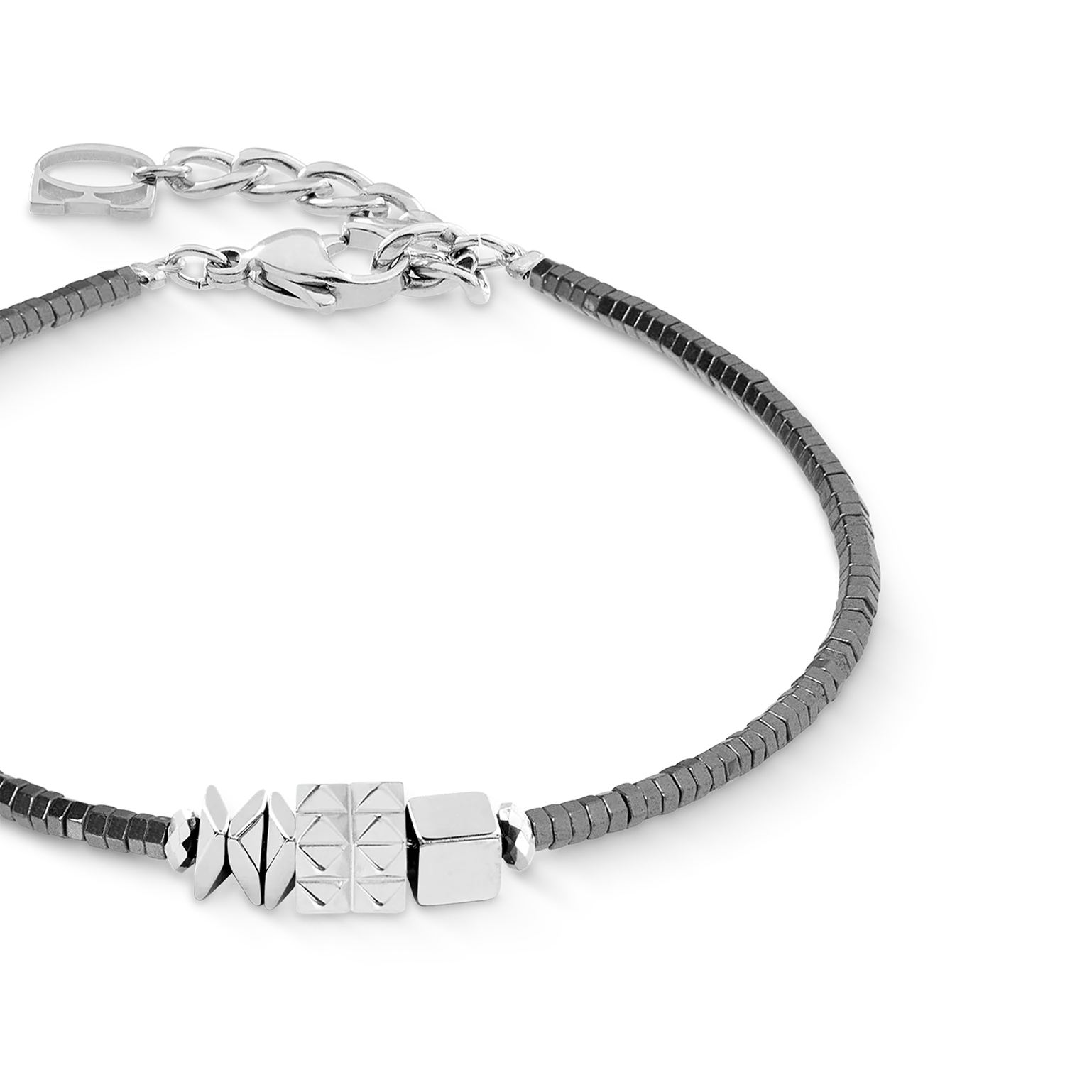 Bracelet Cube Trio Facets argent-gris - Image 2